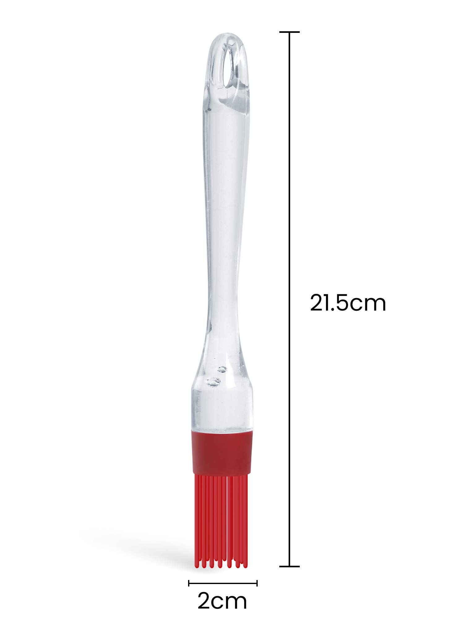 Clazkit YHS861 Heat Resistant Silicone Basting Brush for BBQ, Grilling & Cooking - Stainless Steel Handle, Red - Perfect for Spreading Oil, Butter, Sauce & Marinades on Meats, Vegetables & More