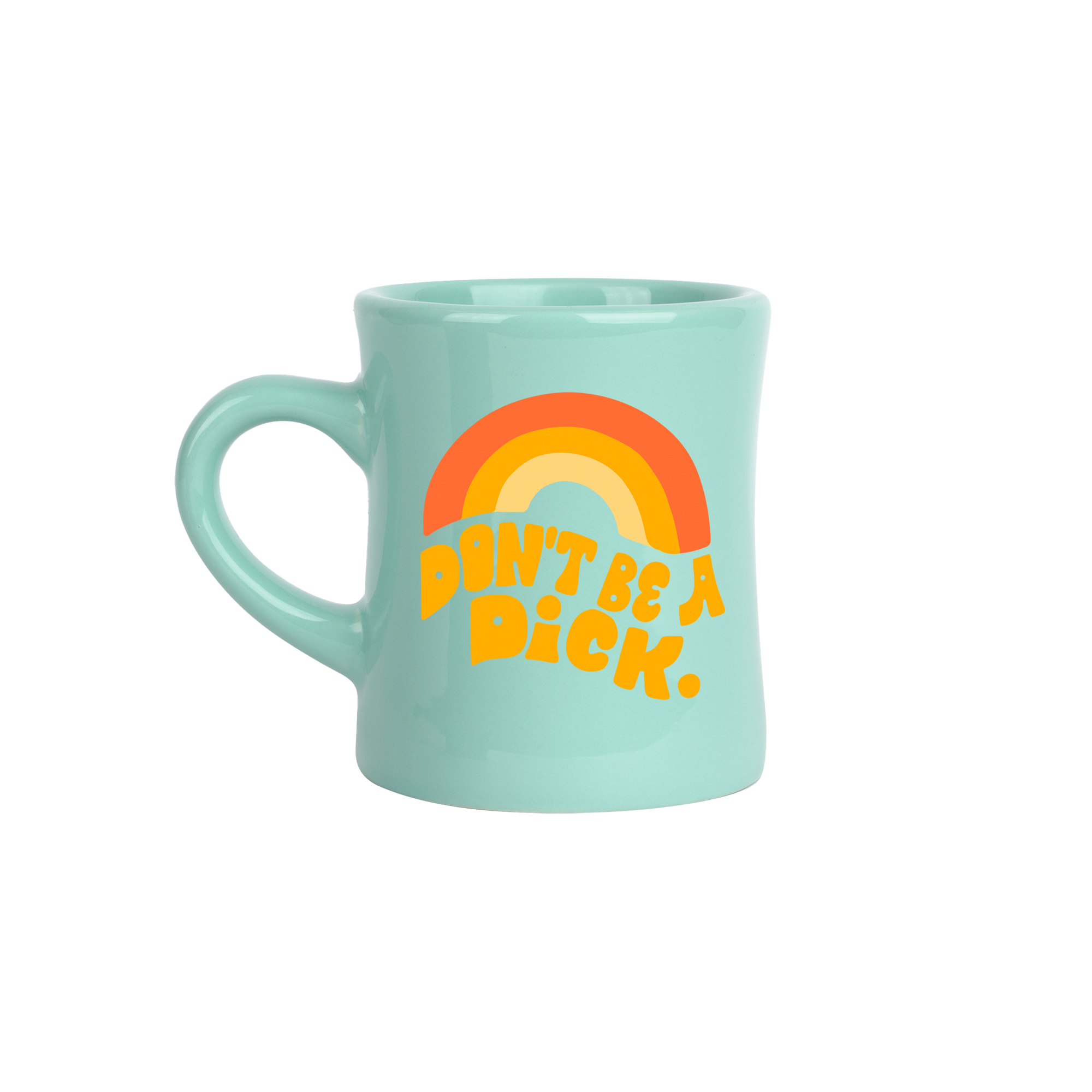 Don't Be A Dick Mint Diner Mug - Funny Coffee Cup for Office, Home & Gifts - Perfect for Tea, Hot Chocolate & Morning Coffee