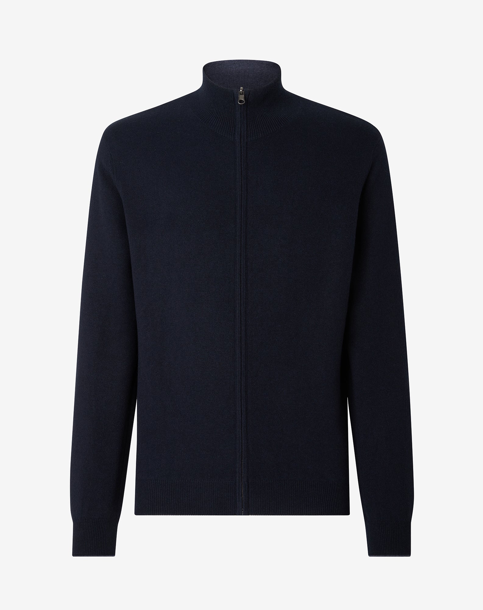 Premium Corneliani Cashmere Silk Blend Zip Knit Sweater - Navy Blue | Luxury Winter Pullover for Men | Perfect for Business Casual & Evening Events