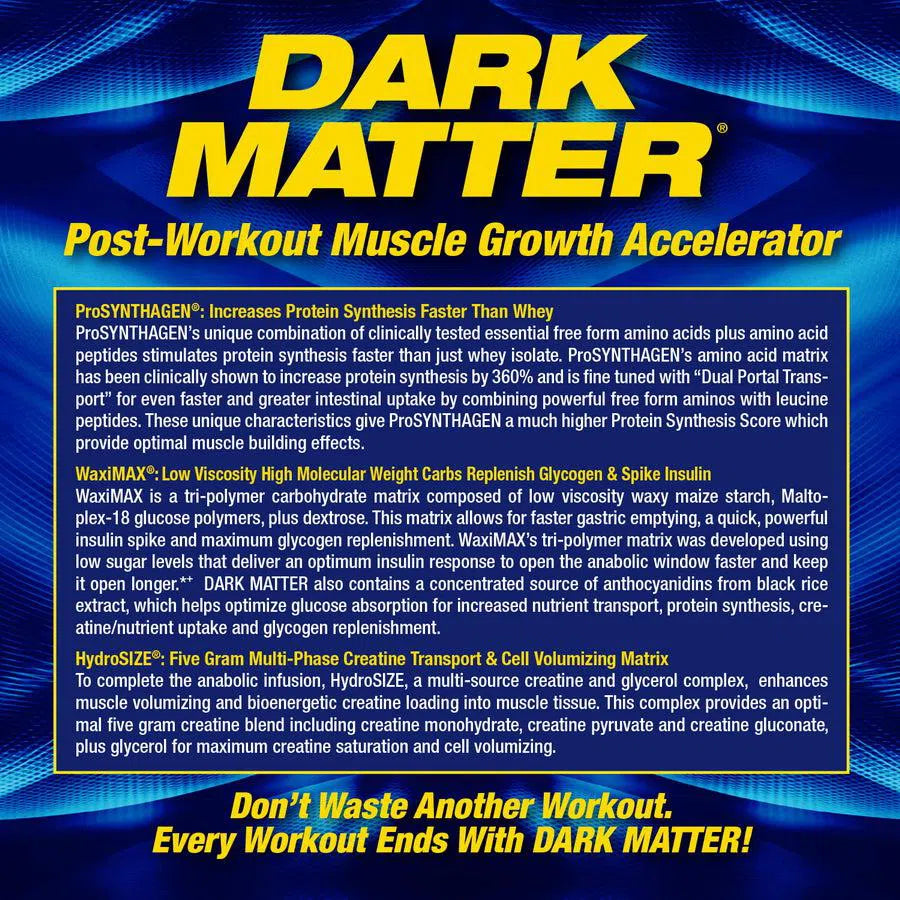 MHP Dark Matter Blue Raspberry Pre-Workout Supplement - Energy Booster for Gym & Fitness | 666222011462 | Ideal for Intense Workouts & Bodybuilding