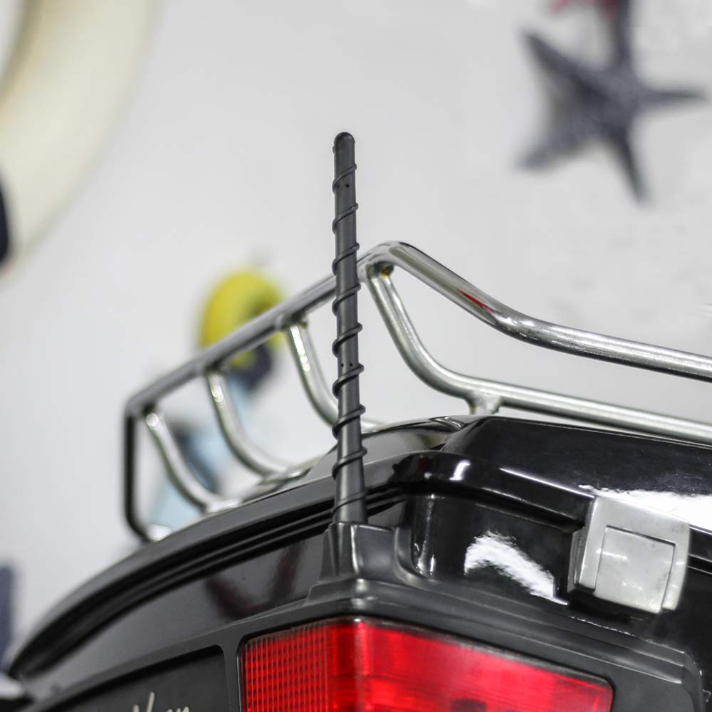 KSaAuto H3 AM/FM Radio Antenna for Harley Davidson Road King, Street Glide, Electra Glide & Touring Models - 7 Inch Spiral Design with Copper Core, Screw Mount & Flexible Rubber - Universal Motorcycle Antenna Replacement (20 Styles Available) - Perfect for Long Rides, Road Trips & Enhanced Radio Reception