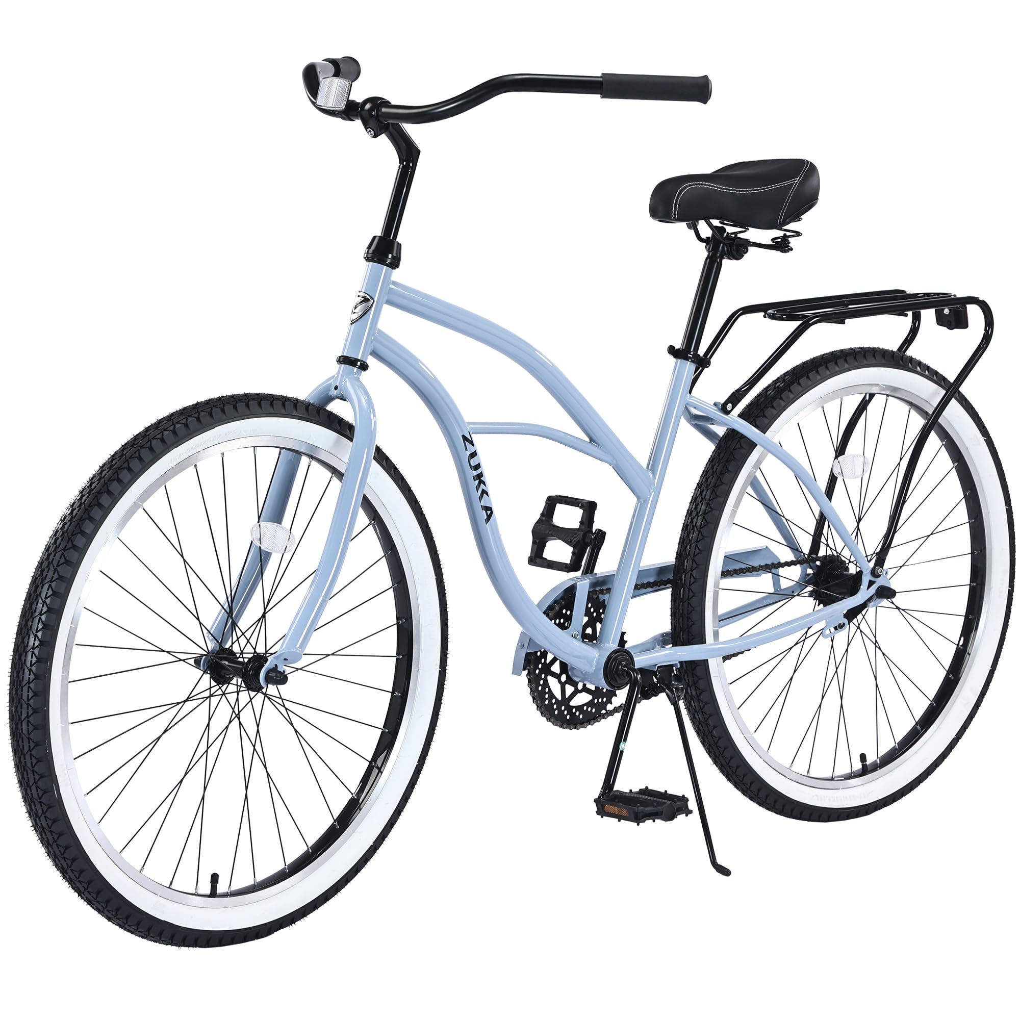 ZUKKA 26 Inch Single Speed Beach Cruiser Bike for Men & Women - Coaster Brake, Comfortable Commuter Bicycle in Multiple Colors - Perfect for Beach Rides, City Commuting & Leisure Cycling