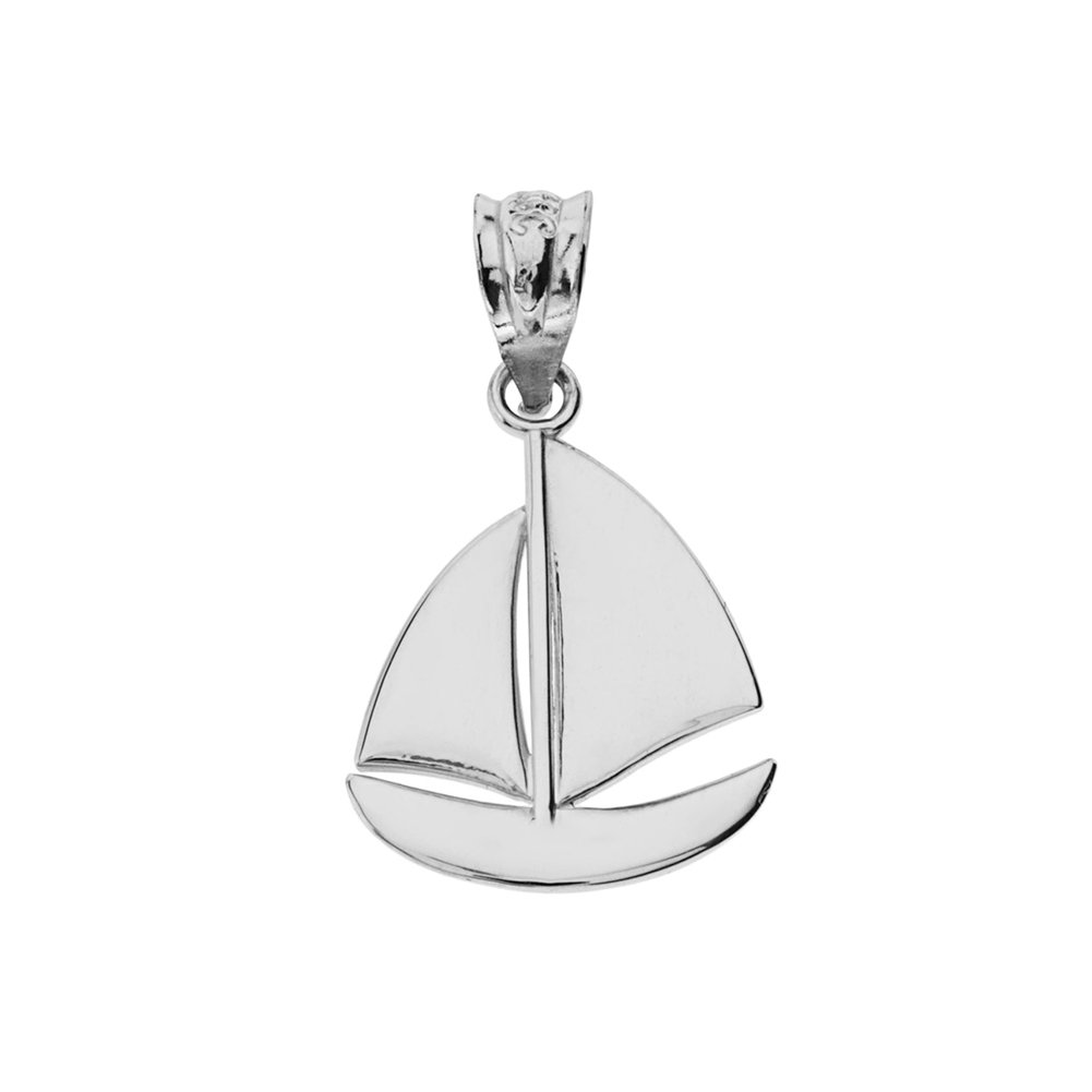 Fine Sterling Silver Nautical Sailboat Charm Pendant Necklace for Women - Elegant Sailboat Jewelry Gift for Boating Enthusiasts & Beach Lovers