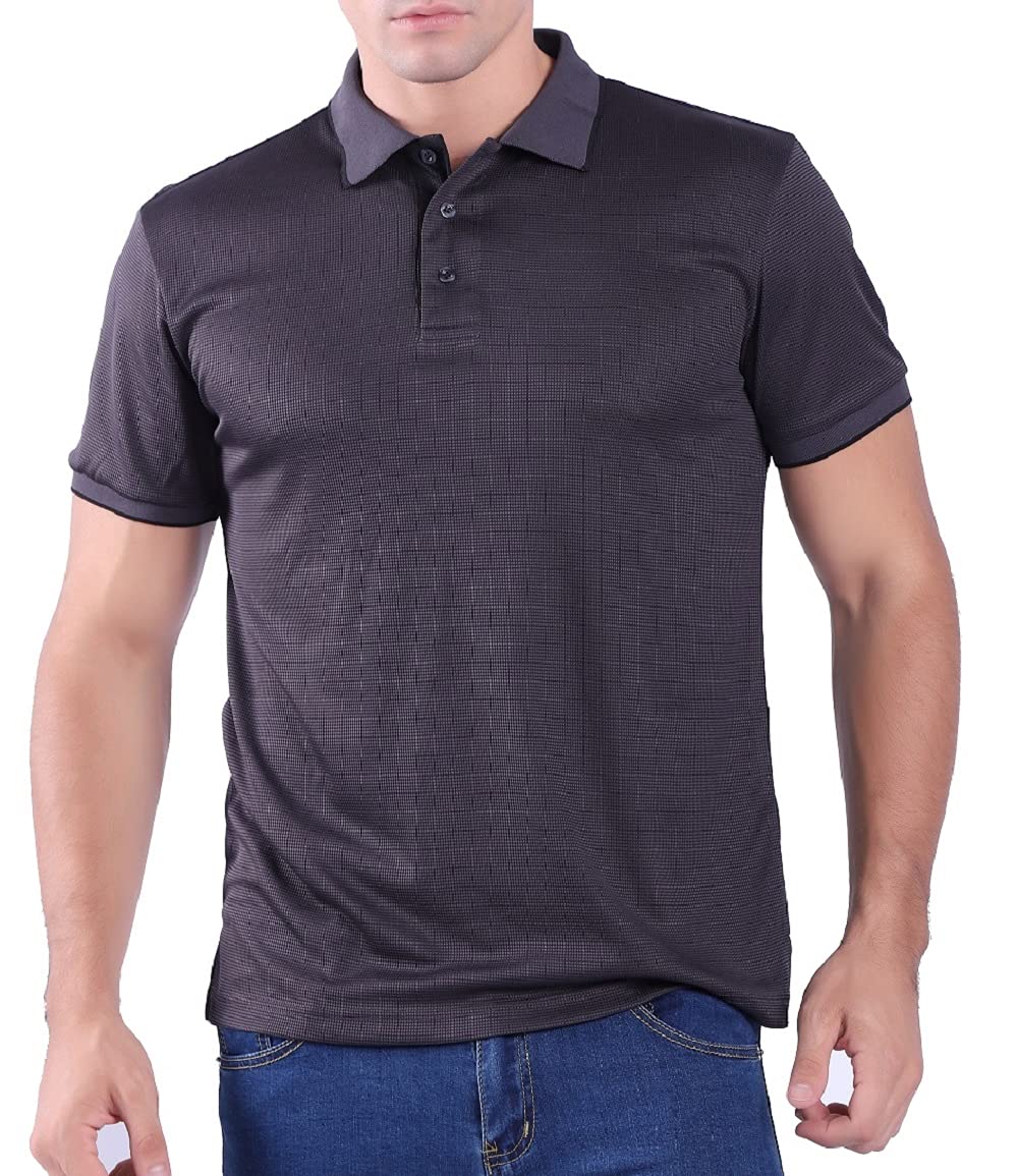 Facitisu Men's Performance Polo Shirts - Moisture Wicking Active Short Sleeve Shirts for Workout, Golf & Outdoor Sports | Gym, Tennis & Casual Wear