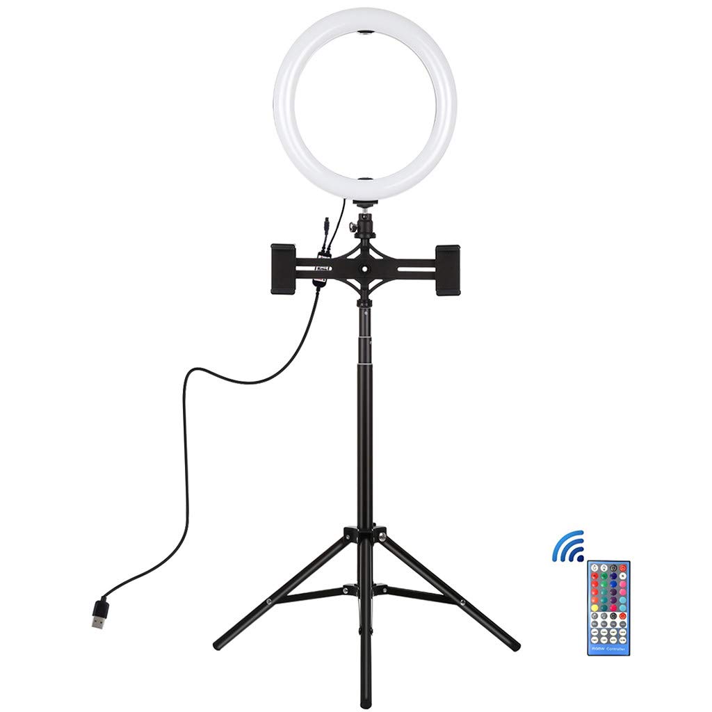 FARUTA 10.2 Inch Dimmable LED Ring Light with Tripod Stand & Dual Phone Holders - Perfect for Selfies, Vlogging, Live Streaming, YouTube Videos, TikTok Content Creation, Makeup Application and Professional Photography Lighting