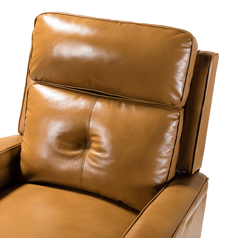Demetria Genuine Leather Recliner Chair - Premium Brown Top Grain Leather Power Lift Recliner for Living Room, Home Theater & Office - Ergonomic Comfort with USB Charging & Cup Holders