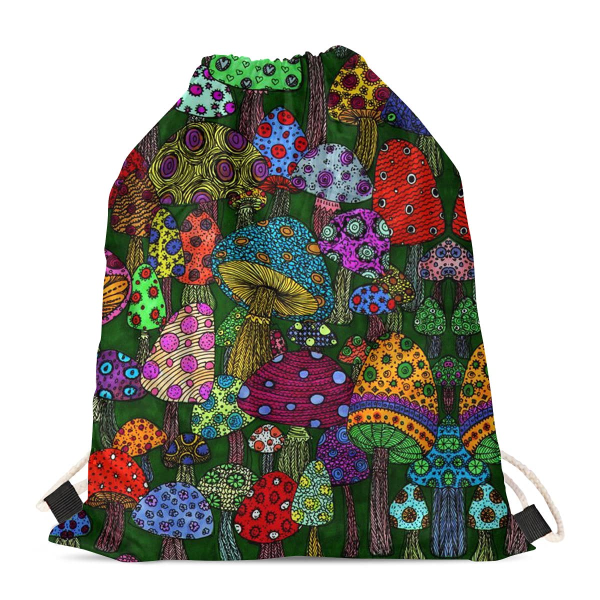 **Xhuibop Mushroom Drawstring Backpack for Girls - Heavy Duty Cinch Sack for Kids, Teens - School, Gym, Travel Stuff Pouch - Perfect Holiday Gifts for Outdoor Adventures & Daily Use**
