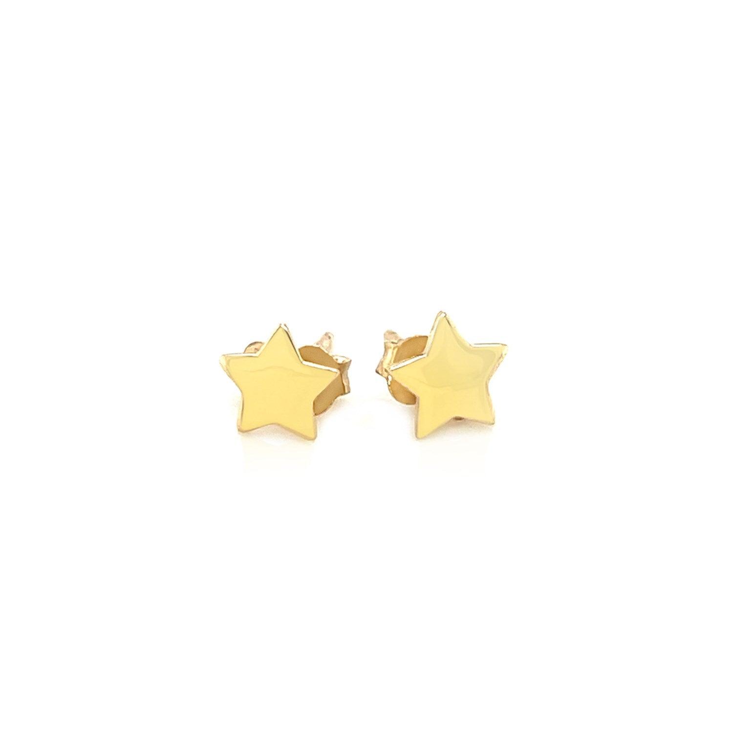 14K Yellow Gold Star Stud Earrings for Women - Minimalist Dainty Post Earrings for Everyday Wear, Gift for Her - Perfect for Work, Parties & Special Occasions