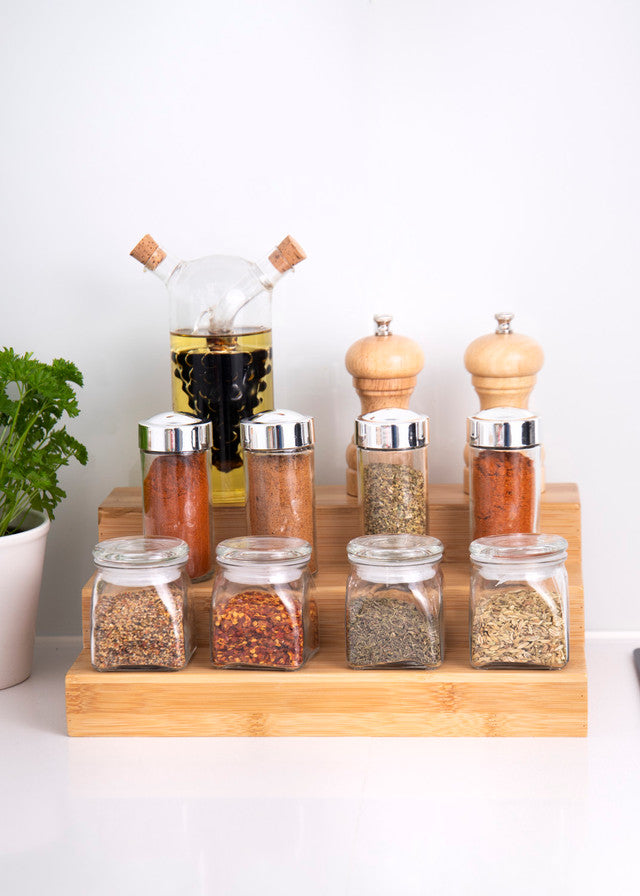 3-Tier Bamboo Shelf Organizer - Space-Saving Storage for Kitchen, Bathroom & Office - Perfect for Spices, Toiletries & Office Supplies