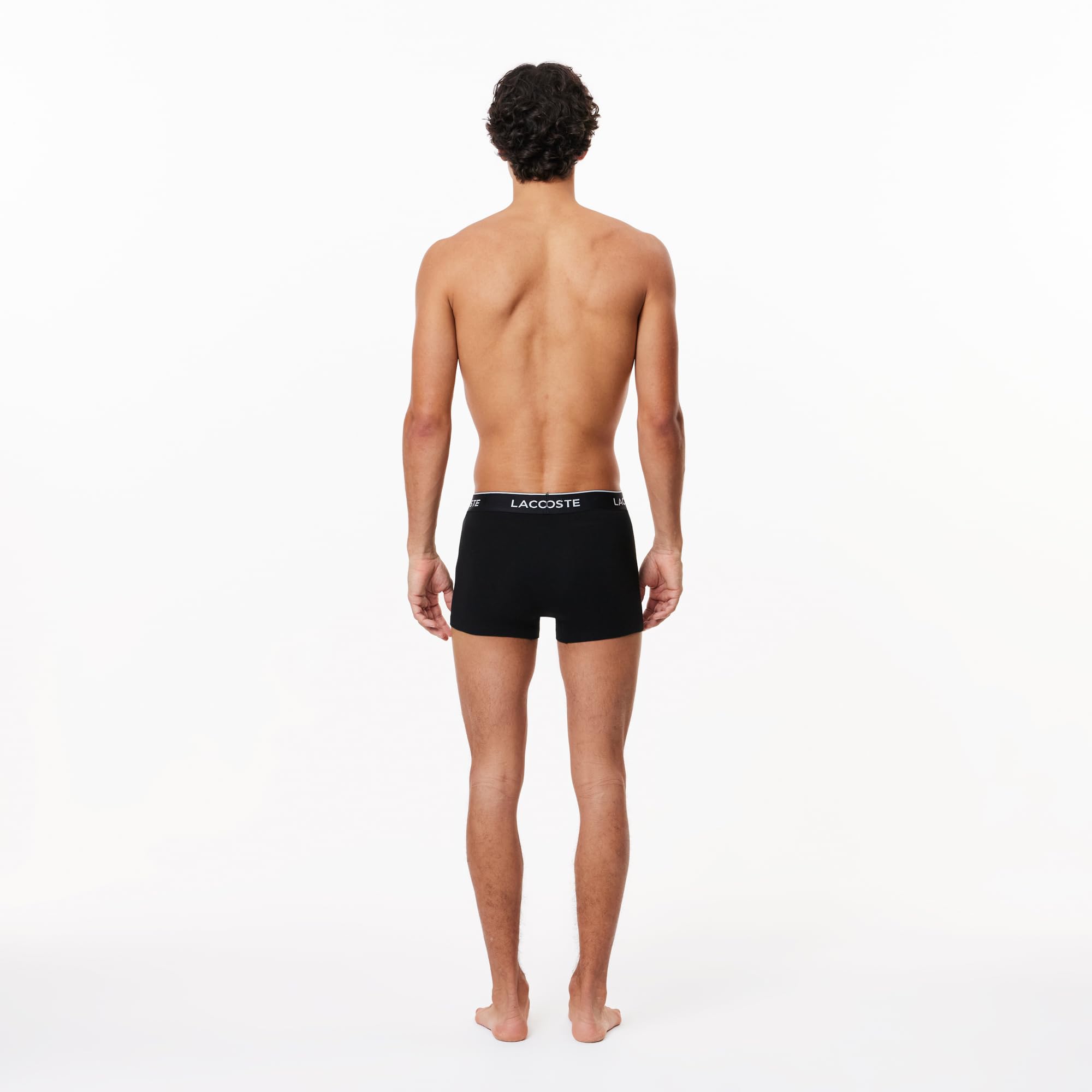 Lacoste Men's Cotton Stretch Essentials Underwear Trunks 3-Pack - Soft Breathable Boxer Briefs for Daily Wear & Active Lifestyle