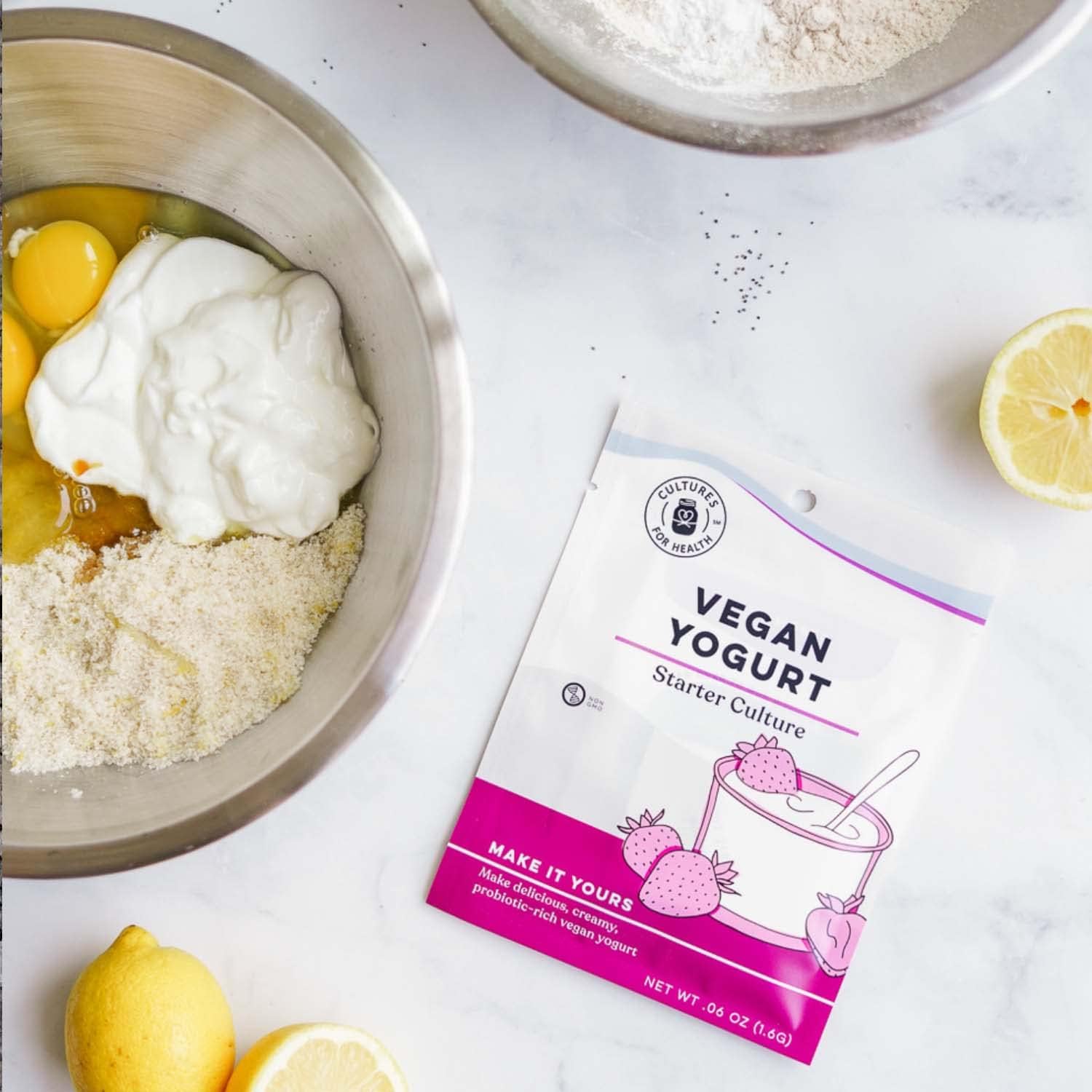 Vegan Yogurt Starter Culture 32 Packets - Dairy Free Direct-Set Yogurt Starter for Soy Milk & Plant Based Milk | Probiotic for Gut Health | Perfect for Smoothies, Breakfast Bowls & Healthy Snacks