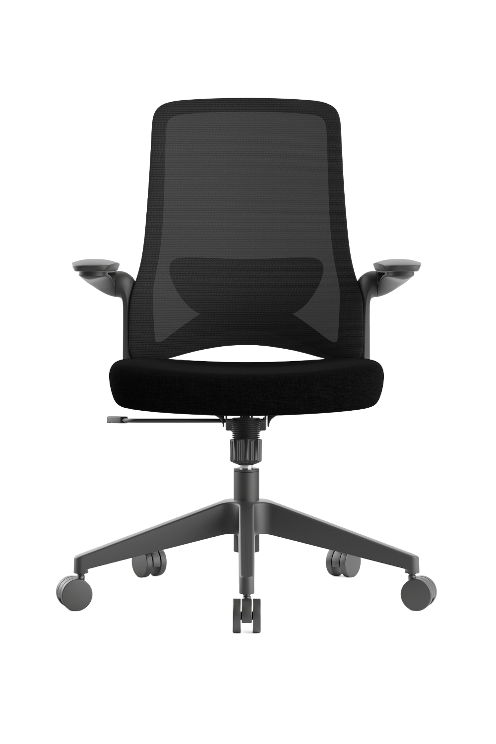 Eurotech Ryze Modern Task Chair - Ergonomic Black Fabric Office Chair for Home & Work, Comfortable Desk Chair for Long Hours Sitting, Perfect for Office, Study, or Gaming Setup