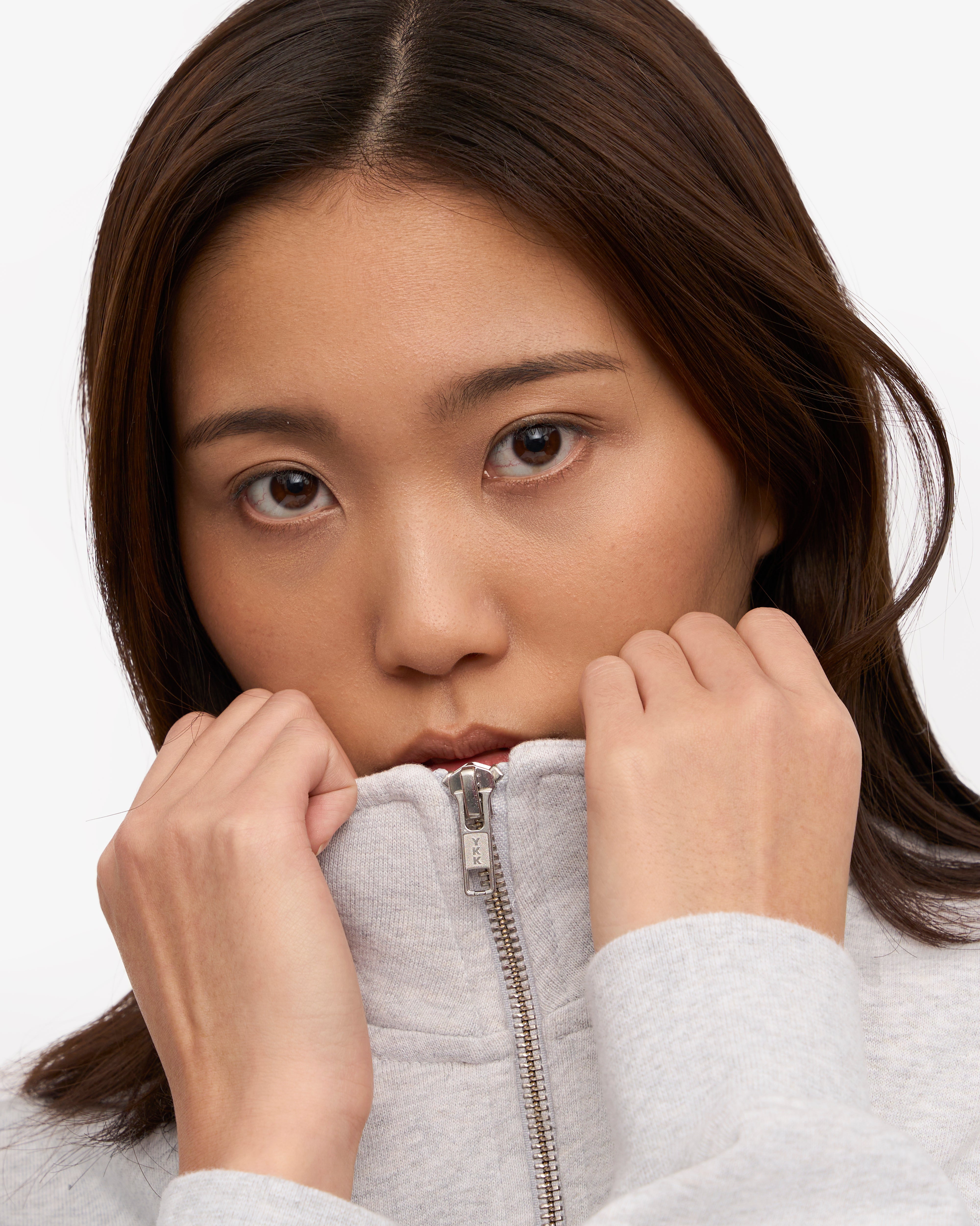 Organic Quarter Zip Sweater for Men & Women | Soft & Warm Snow Melange Pullover | Perfect for Winter Outdoors, Hiking & Casual Wear