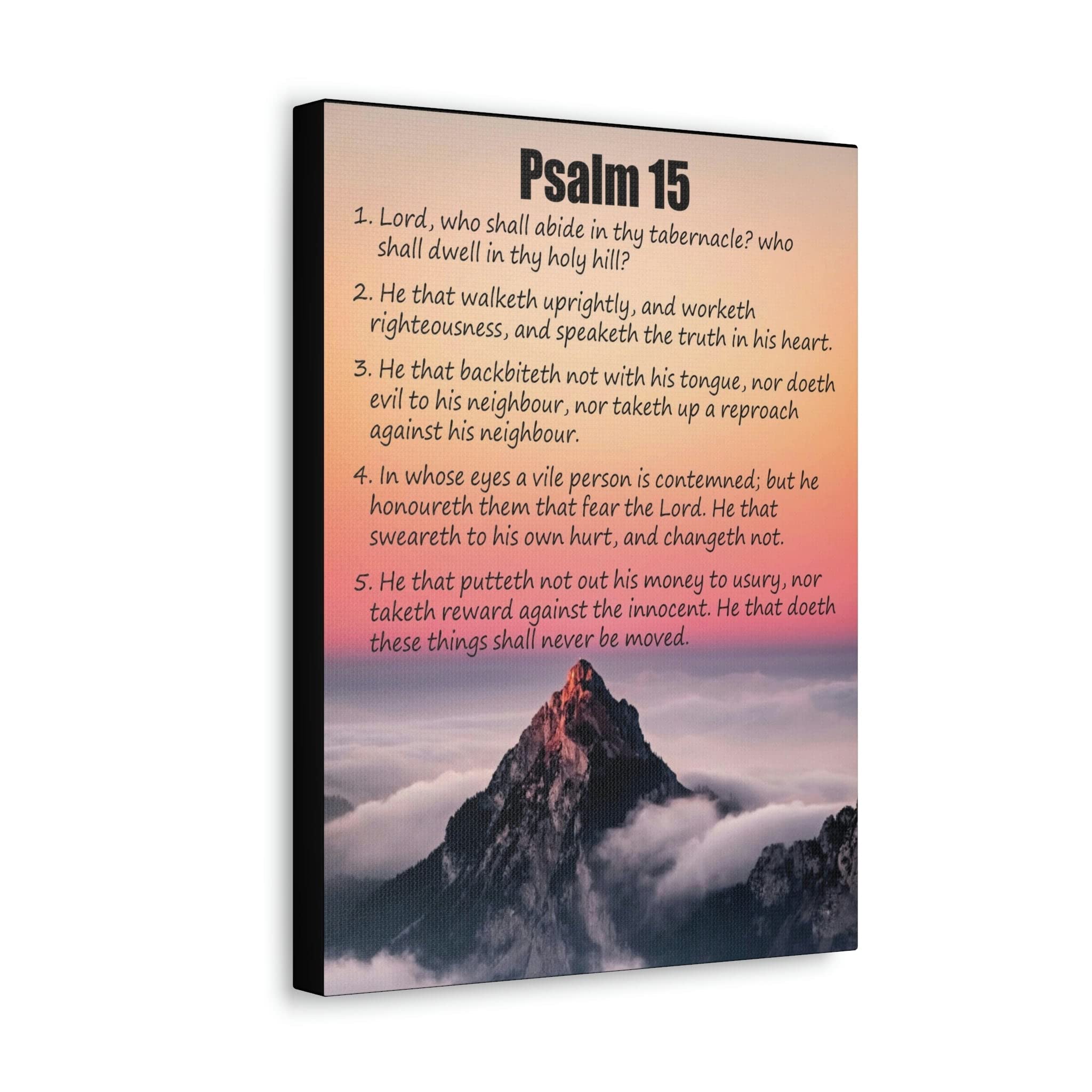 Bible Verse Canvas Wall Art - Psalm 15 'Abide in God's Sanctuary' Scripture Print, Christian Home Decor for Living Room, Bedroom & Church
