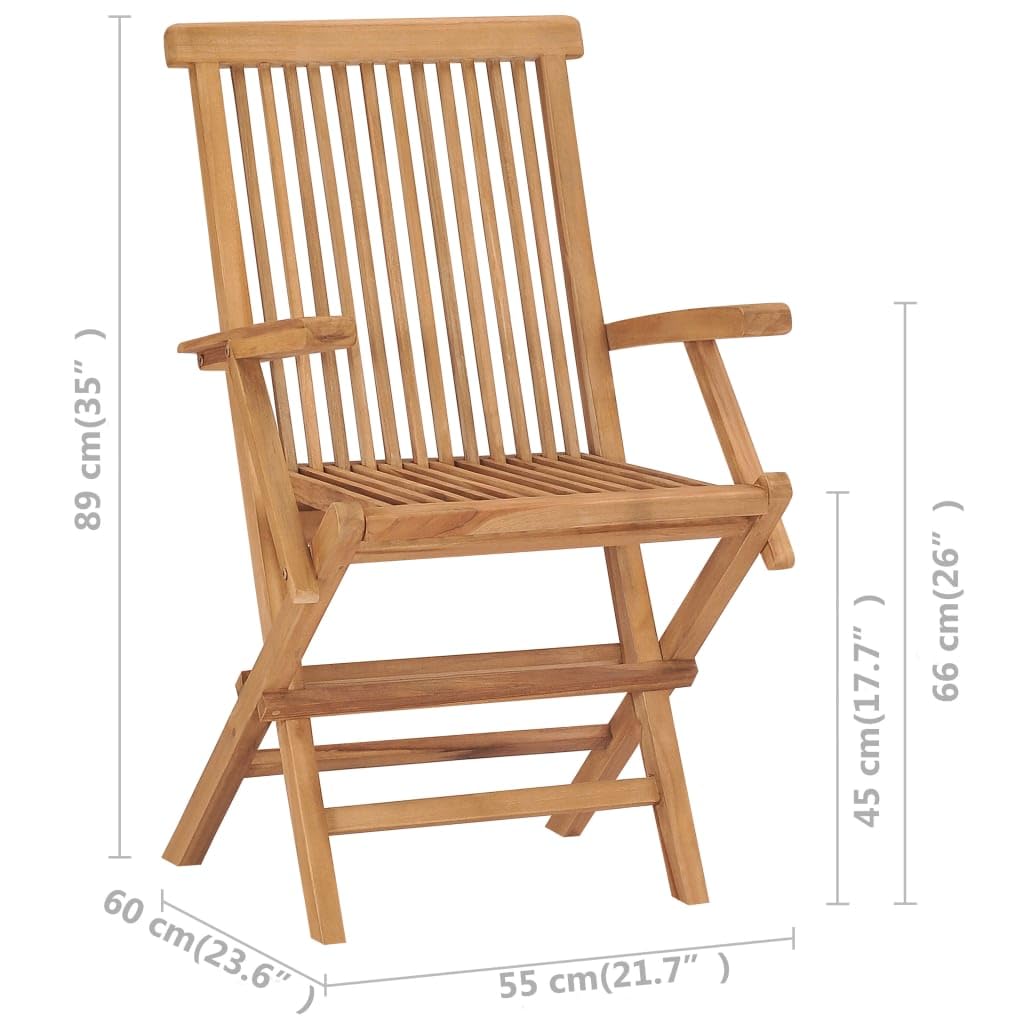 Premium Solid Teak Wood Patio Chairs with Vibrant Green Cushions - Weatherproof Foldable Outdoor Dining Chairs for Garden, Poolside & Backyard Relaxation