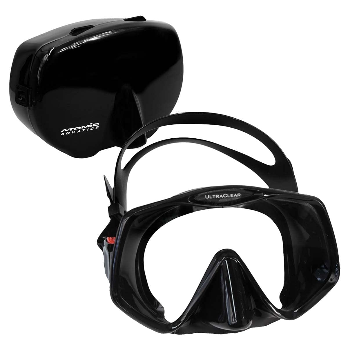 ATOMIC AQUATICS Frameless 2 Scuba Diving Mask - Wide Clear View Snorkeling Gear with Soft Face Seal & Travel Case (Large Fit) - Perfect for Underwater Exploration, Ocean Adventures and Marine Life Observation