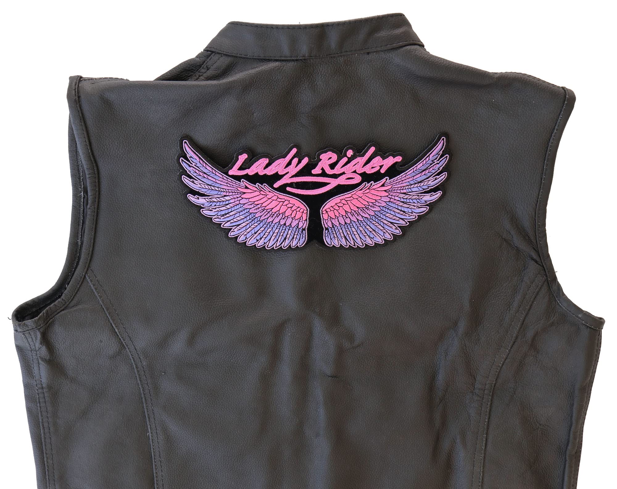 Lady Rider Wings Patch - Large Embroidered Back Patches for Women's Jackets & Vests | Biker Accessories, Motorcycle Gear, Denim Jacket Decor