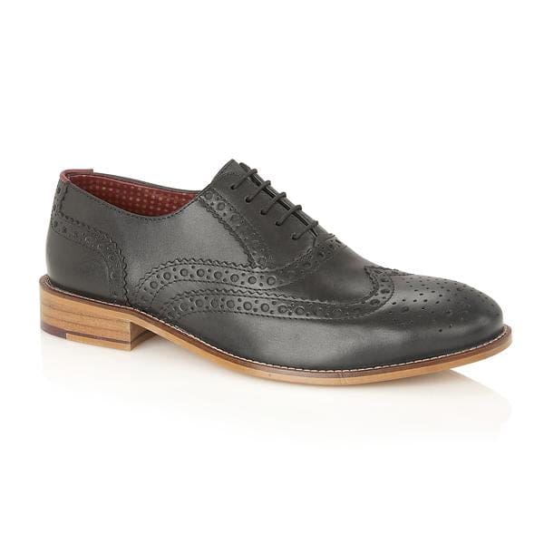 Stylish Black London Brogue Gatsby Shoes for Men - Wide Fit Comfortable Oxford Dress Shoes for Formal Events & Business Wear