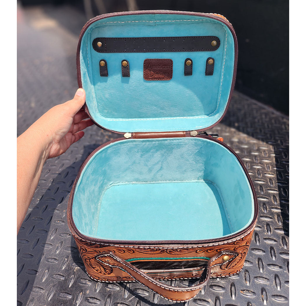 American Darling Genuine Cowhide Leather Case - Handcrafted Tooled Leather Bag for Women, Travel & Everyday Use