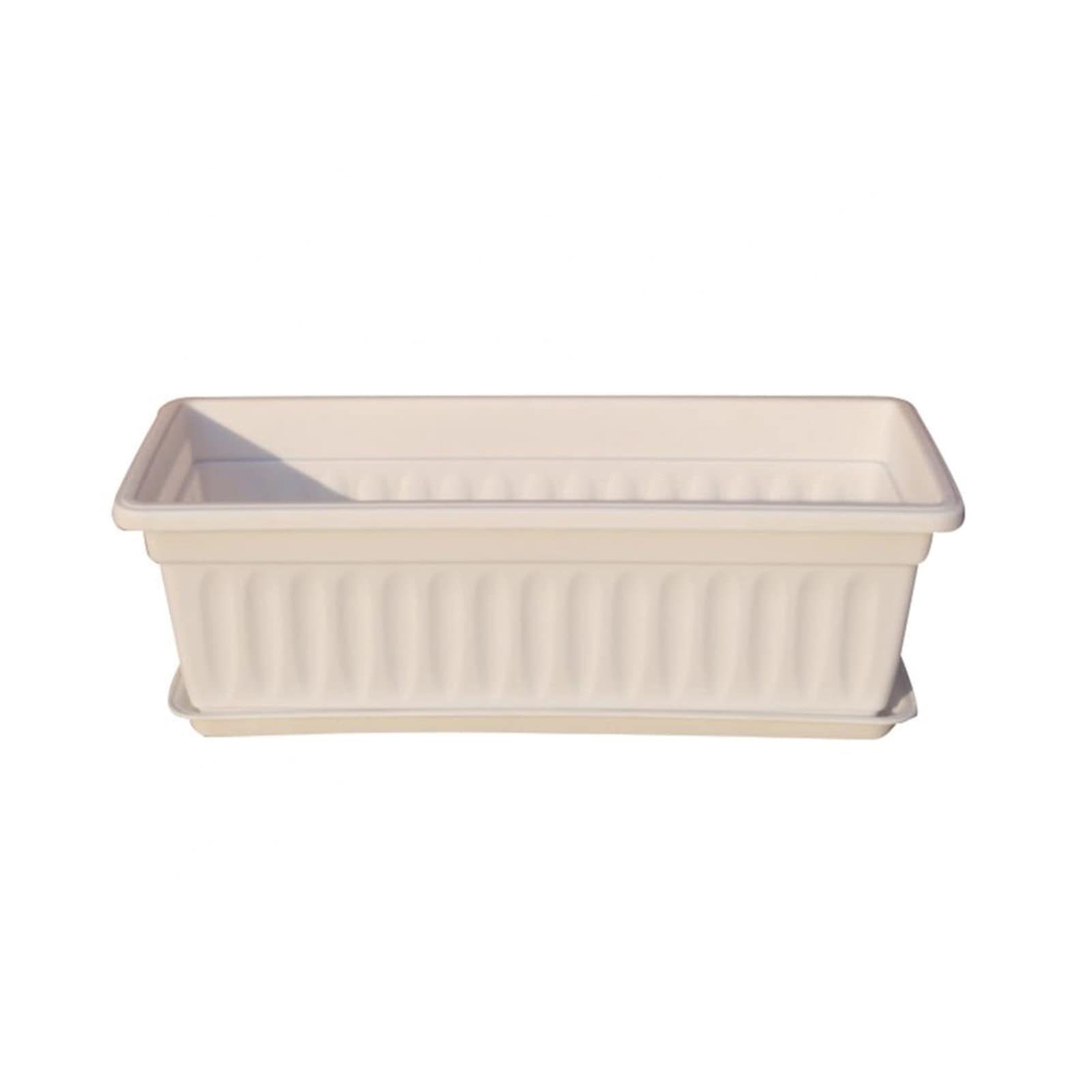 ZSHUZHI 3-Piece Raised Garden Bed Kit - White Balcony Planter Box for Vegetables, Flowers & Herbs (50x21x14cm) | Durable Resin Material with Elevated Pot Feet | Perfect for Small Space Gardening, Urban Balconies & Patio Decor
