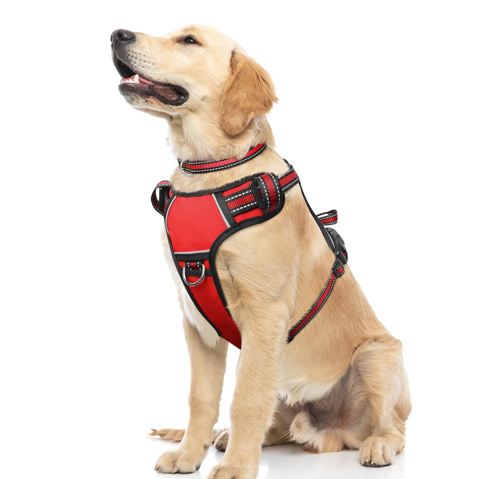 WINSEE No Pull Dog Harness - Adjustable Reflective Pet Vest with Front/Back Leash Clips for Small Medium Large XL Dogs - Comfortable Walking Control Handle for Outdoor Adventures, Jogging & Training