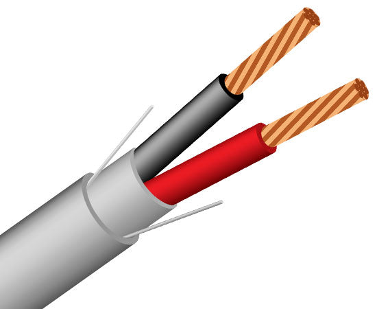 1000ft Gray Shielded Security Alarm Cable - 14/2 CMR CL3R Stranded (19 Strand) for Home & Business Security Systems - Perfect for Burglar Alarms, CCTV, and Fire Alarm Installations