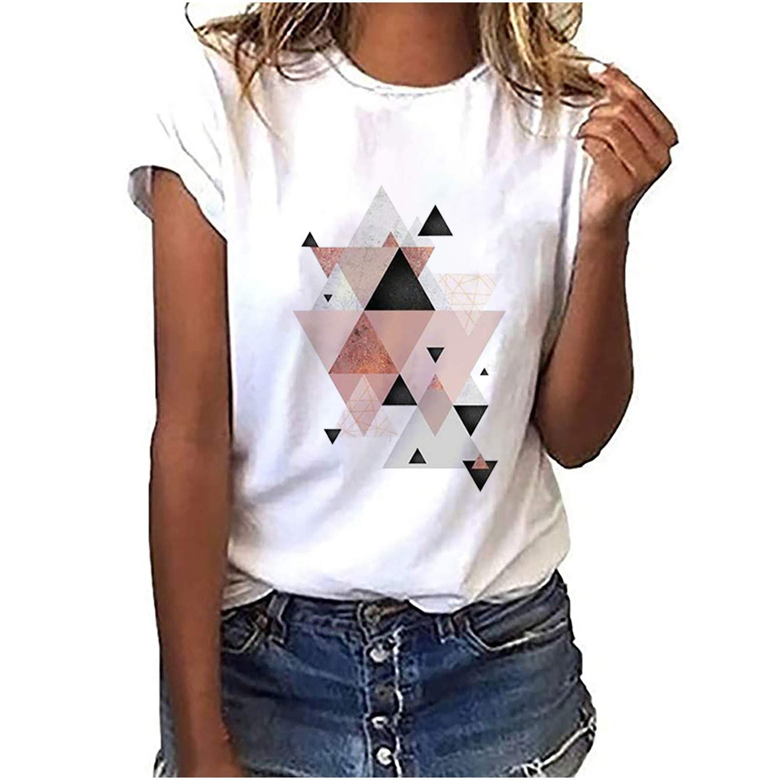 Women's Summer Western Ethnic Style T-Shirt - Geometric Printed Crewneck Casual Tee for Women | Perfect for Music Festivals, Beach Outings & Boho Chic Outfits