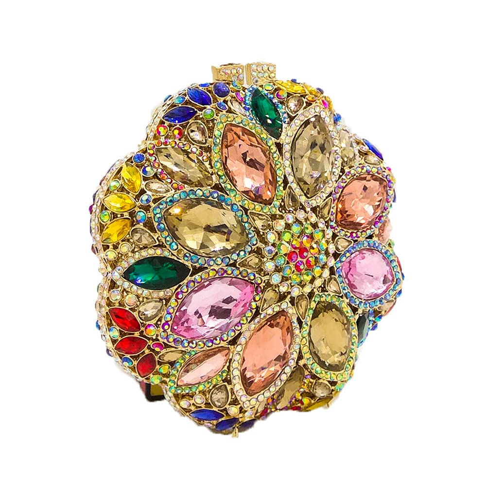 Elegant Round Crystal Clutch Evening Bag for Women - Formal Party Handbag, Wedding Purse, Bridal Accessory | Perfect for Prom, Gala, Cocktail Party & Special Occasions