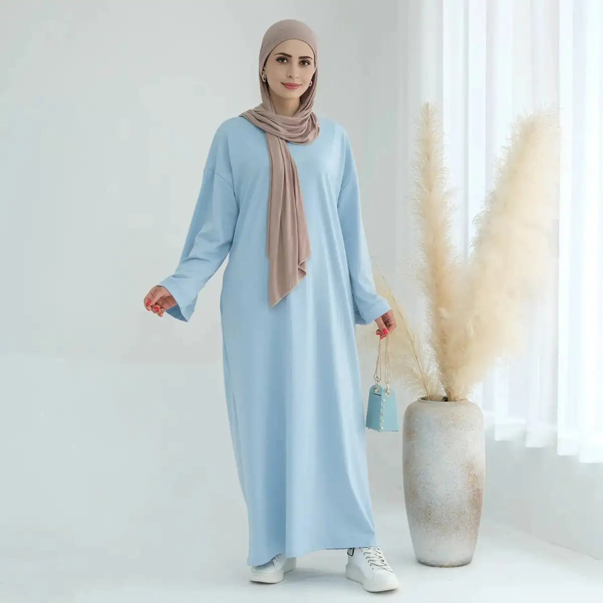 Elegant Solid Color Plain Abaya Dress for Women - Modest Muslim Prayer Dress - Perfect for Daily Wear, Prayer & Special Occasions