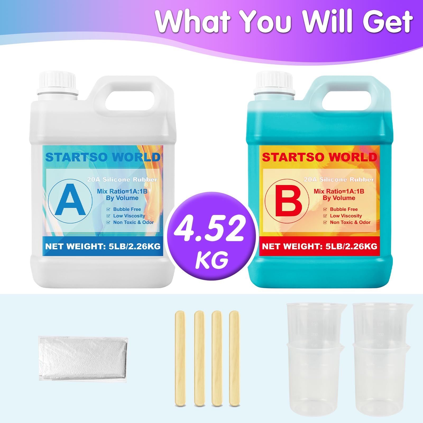 STARTSO WORLD 20A 10LB Jade Green Platinum Liquid Silicone Rubber Kit - Fast Curing Food Safe Silicone for Mold Making, Resin Casting, DIY Crafts, Soap Molds, Candle Making & Jewelry Making - Perfect for Artists, Makers & DIY Enthusiasts