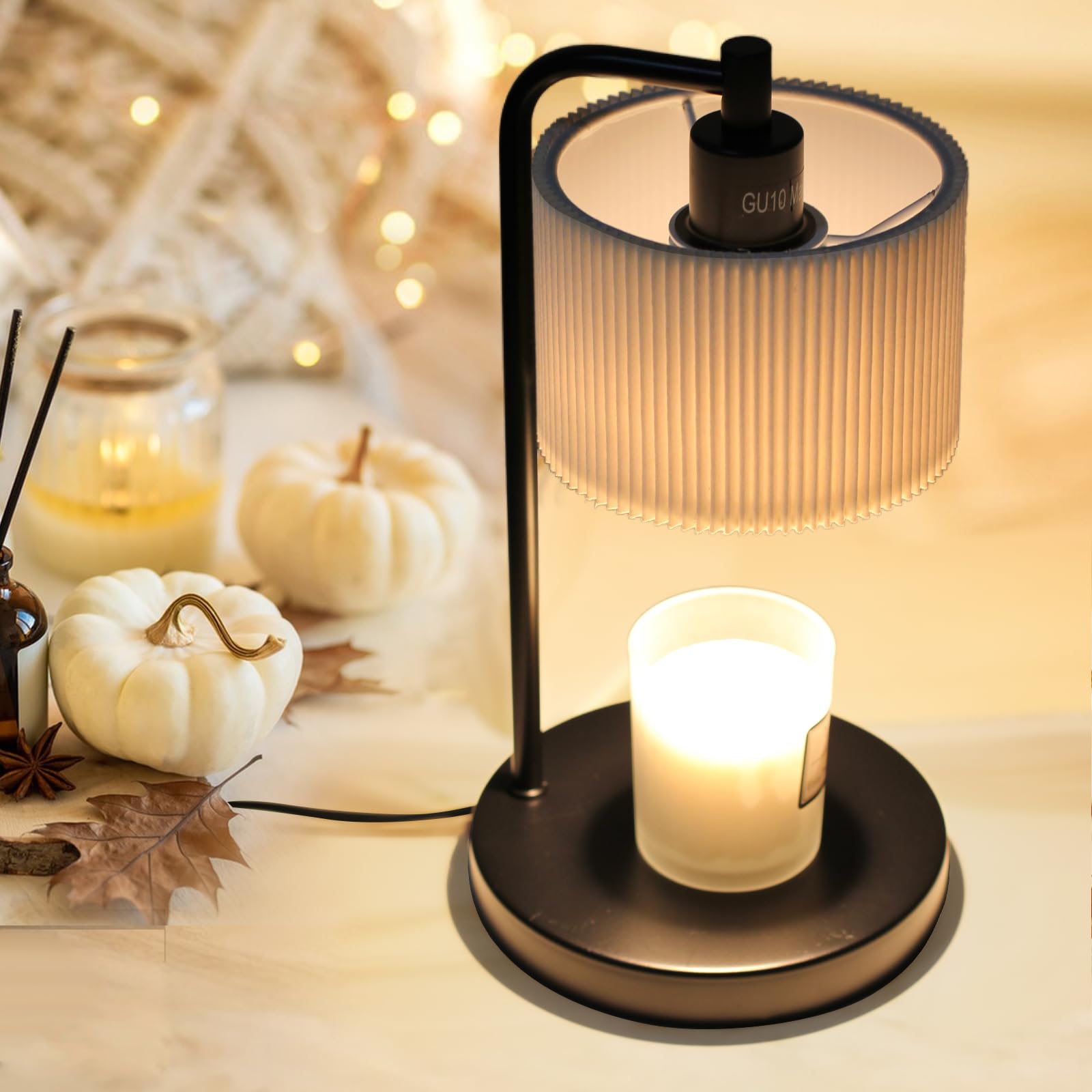 Dimmable Candle Warmer Lamp with Timer - Wax Melter for Jar Candles, Includes Replacement Bulbs - Elegant Home Decor, Perfect Housewarming & Christmas Gift (Black) - Ideal for Aromatherapy, Relaxation, and Creating Cozy Ambiance