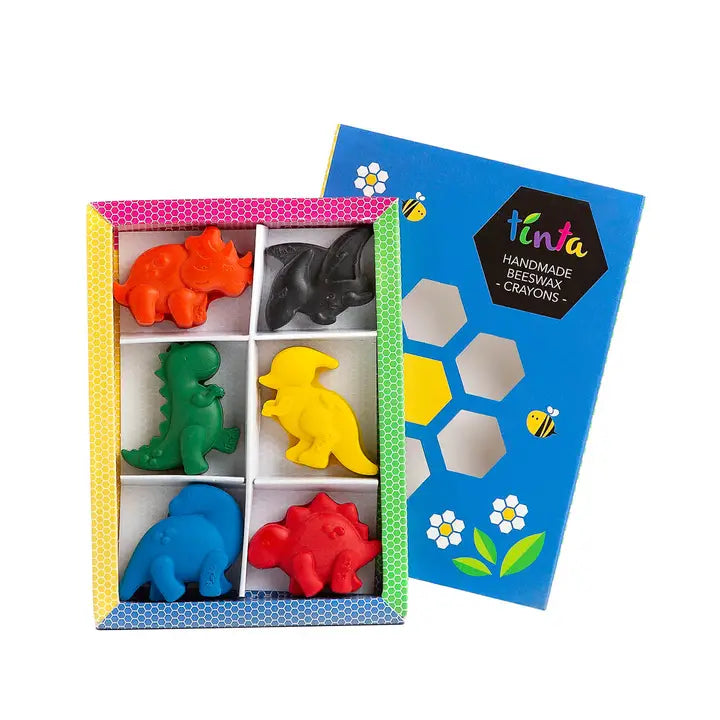 Dino Mountain Handmade Beeswax Crayons for Kids - Non-Toxic, Eco-Friendly Art Supplies for Toddlers & Children - Perfect for Drawing, Coloring Books & Classroom Activities