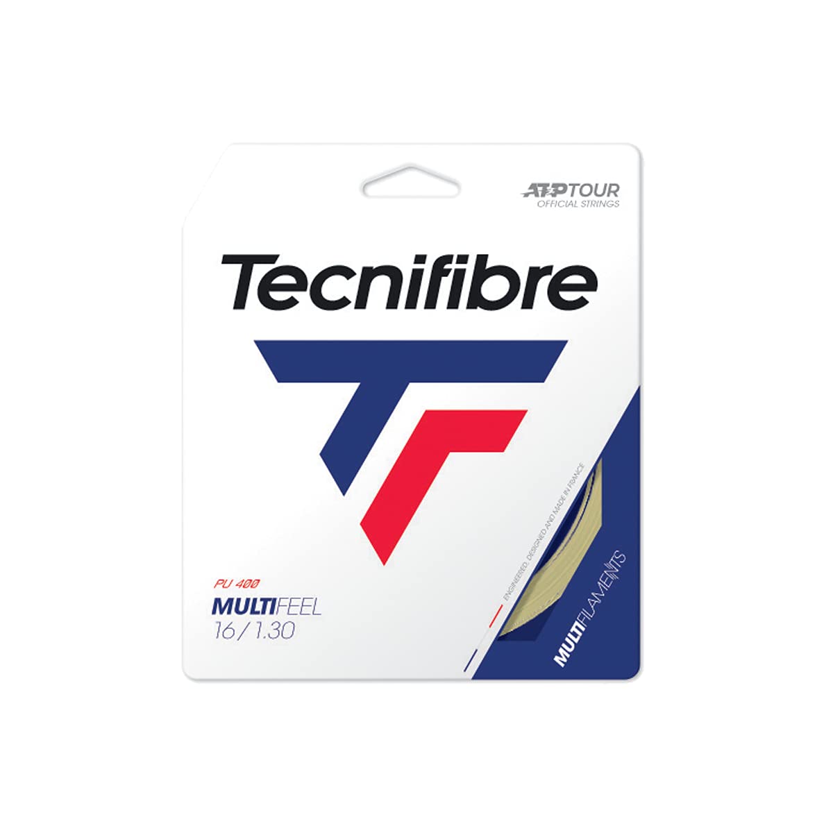 Tecnifibre Unisex Adult Multifeel 12m Tennis String Set - Nude Color | Premium Performance for Tennis Players | Perfect for Competitive Matches & Training Sessions