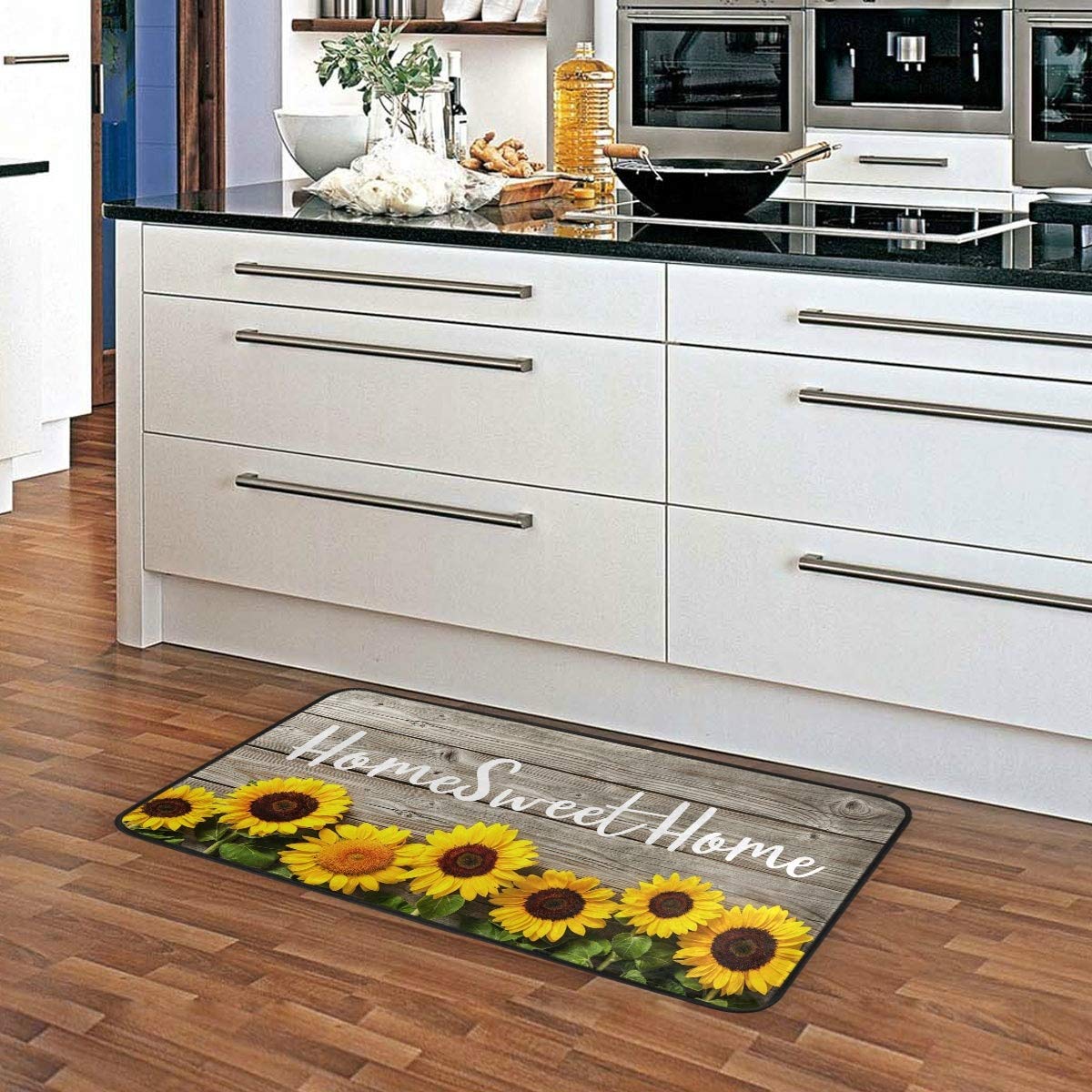Non-Slip Sunflower Kitchen Rug - Washable 20x39 Inch Farmhouse Floor Mat for Home Decor, Cushioned Comfort & Safety - Perfect for Kitchens, Entryways, and Laundry Rooms