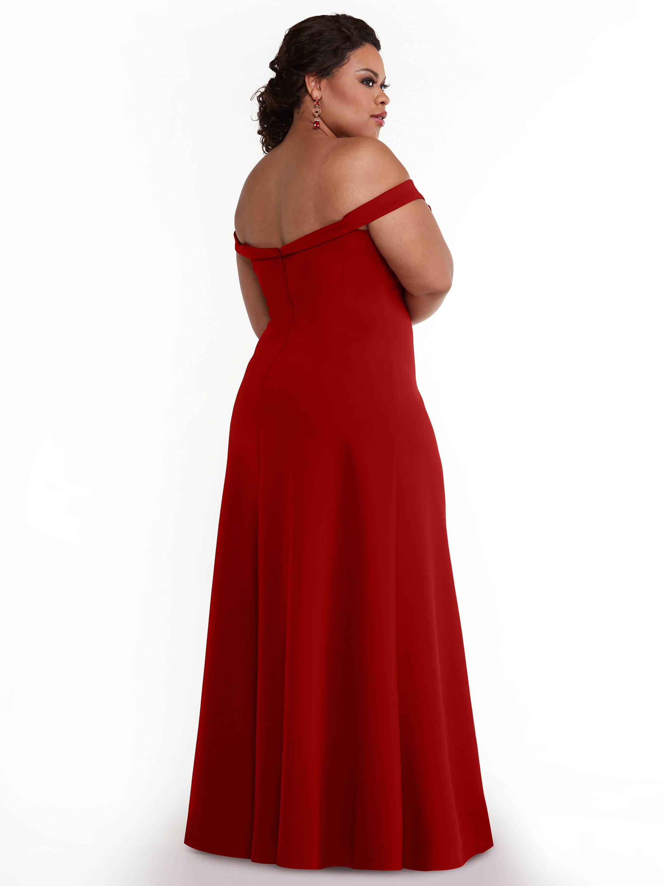 Elegant Off-The-Shoulder Double Knit A-Line Bridesmaid Dress 83050 - Perfect for Weddings, Formal Events & Special Occasions