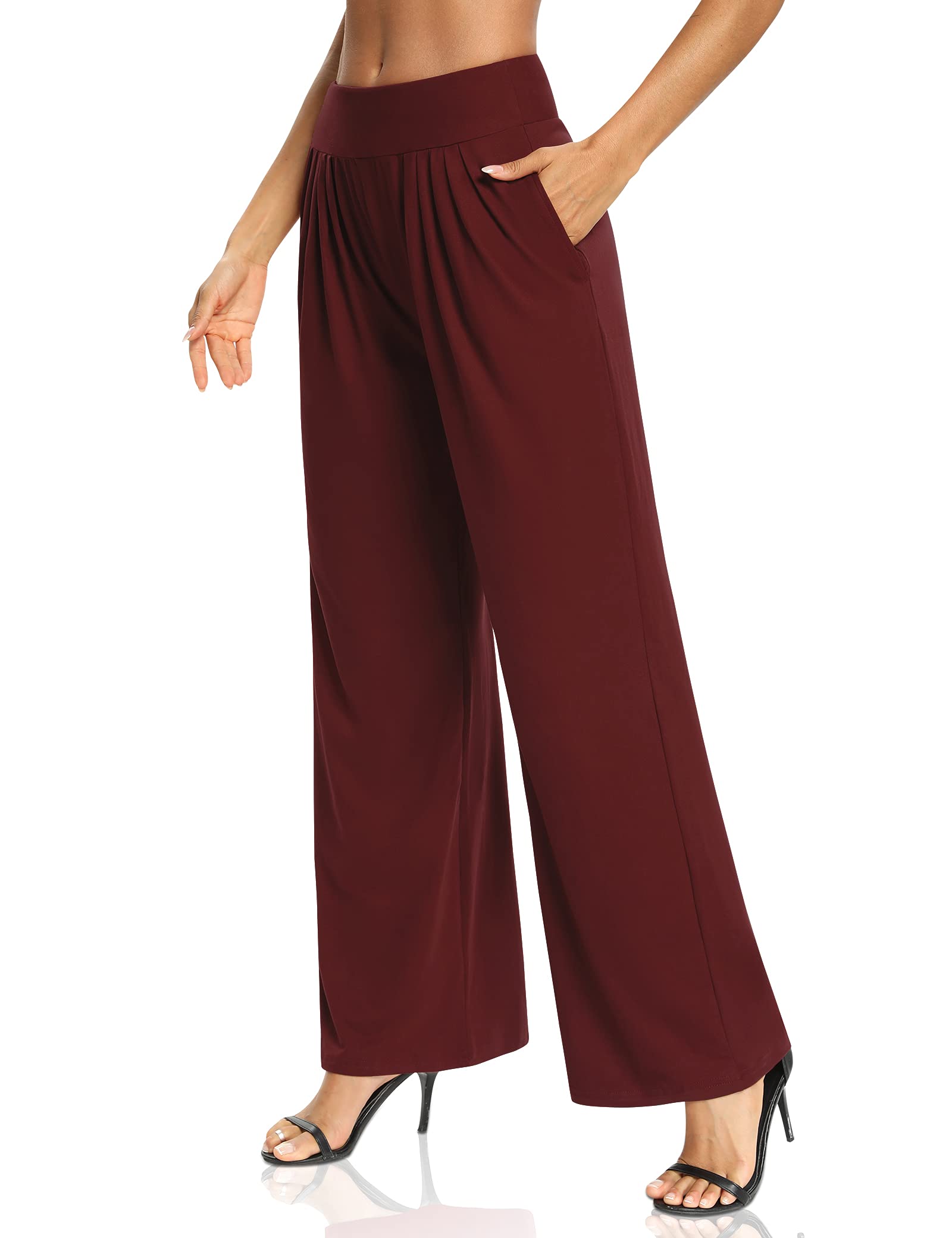 Sarin Mathews Women's Yoga Sweatpants - Loose Comfortable Wide Leg Lounge Pants with Drawstring & Pockets for Workout, Jogging, Yoga and Home Relaxation
