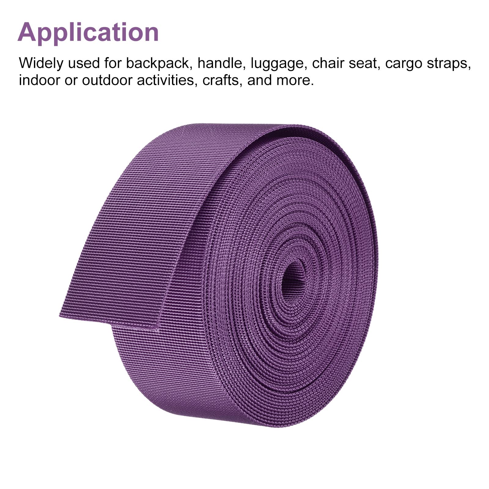 MECCANIXITY 2 Inch x 10 Yards Flat Nylon Webbing Strap - Light Purple Heavy Duty Belt for Backpack, Luggage, DIY Projects | Perfect for Outdoor Gear Repair, Pet Collars & Crafting Accessories