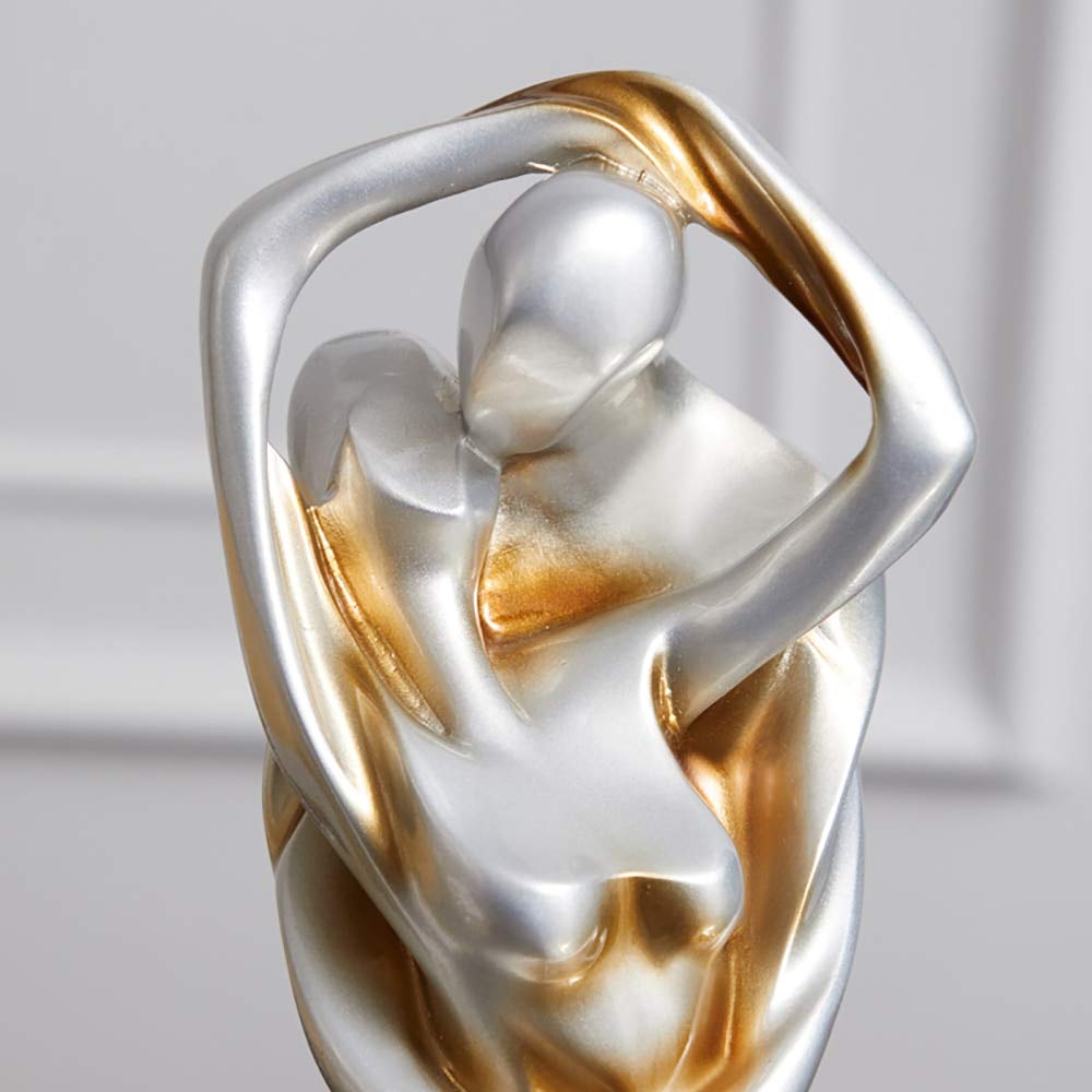 LILOVE Kissing Dancer Couple Figurine - Handcrafted Resin Lovers Statue for Wedding Decor, Anniversary Gift & Home Decoration | Romantic Tabletop Sculpture for Living Room, Bedroom & Wedding Centerpiece