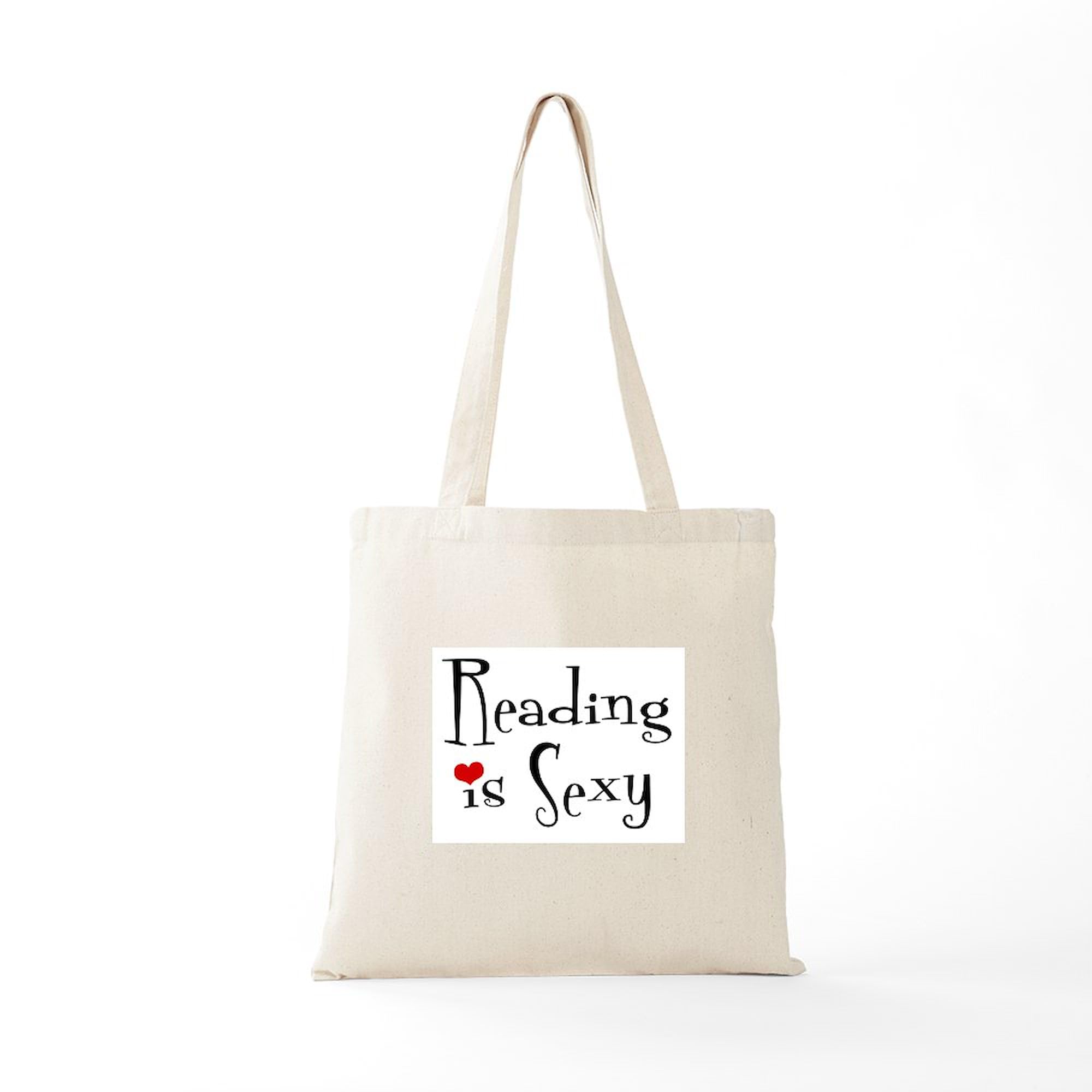 Reading Is Sexy Tote Bag - Natural Canvas Reusable Shopping Bag for Book Lovers, Library, Beach & Grocery Use