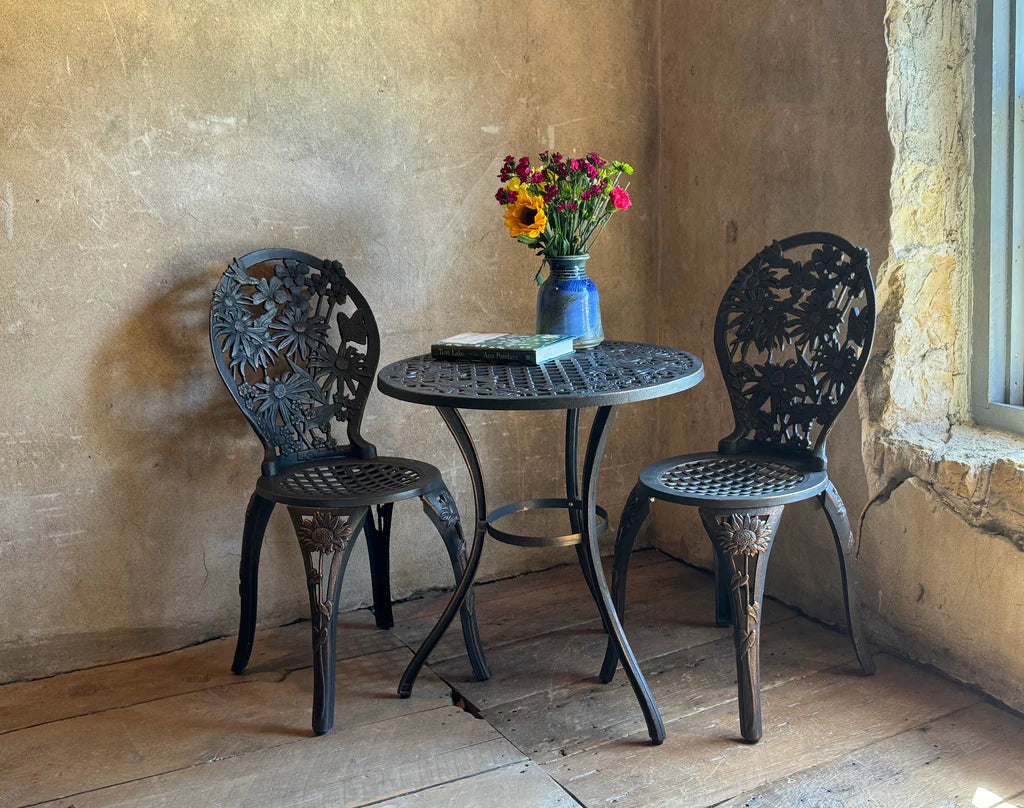 Wildflower Bistro Set - Outdoor Patio Dining Table and Chairs for Garden, Balcony & Backyard | Perfect for Small Space Entertaining