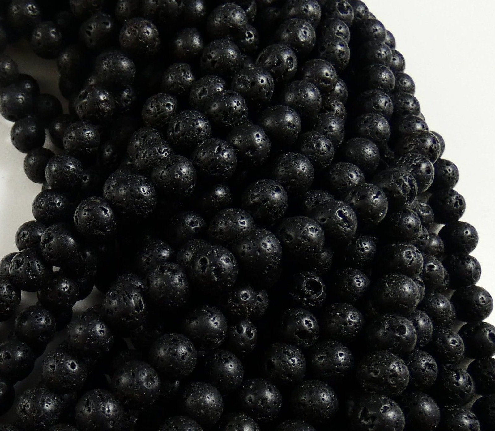 Black Lava Bead Strands for Jewelry Making - Natural Volcanic Stone Beads for Necklaces, Bracelets & DIY Crafts - Perfect for Boho, Hippie & Spiritual Jewelry Designs