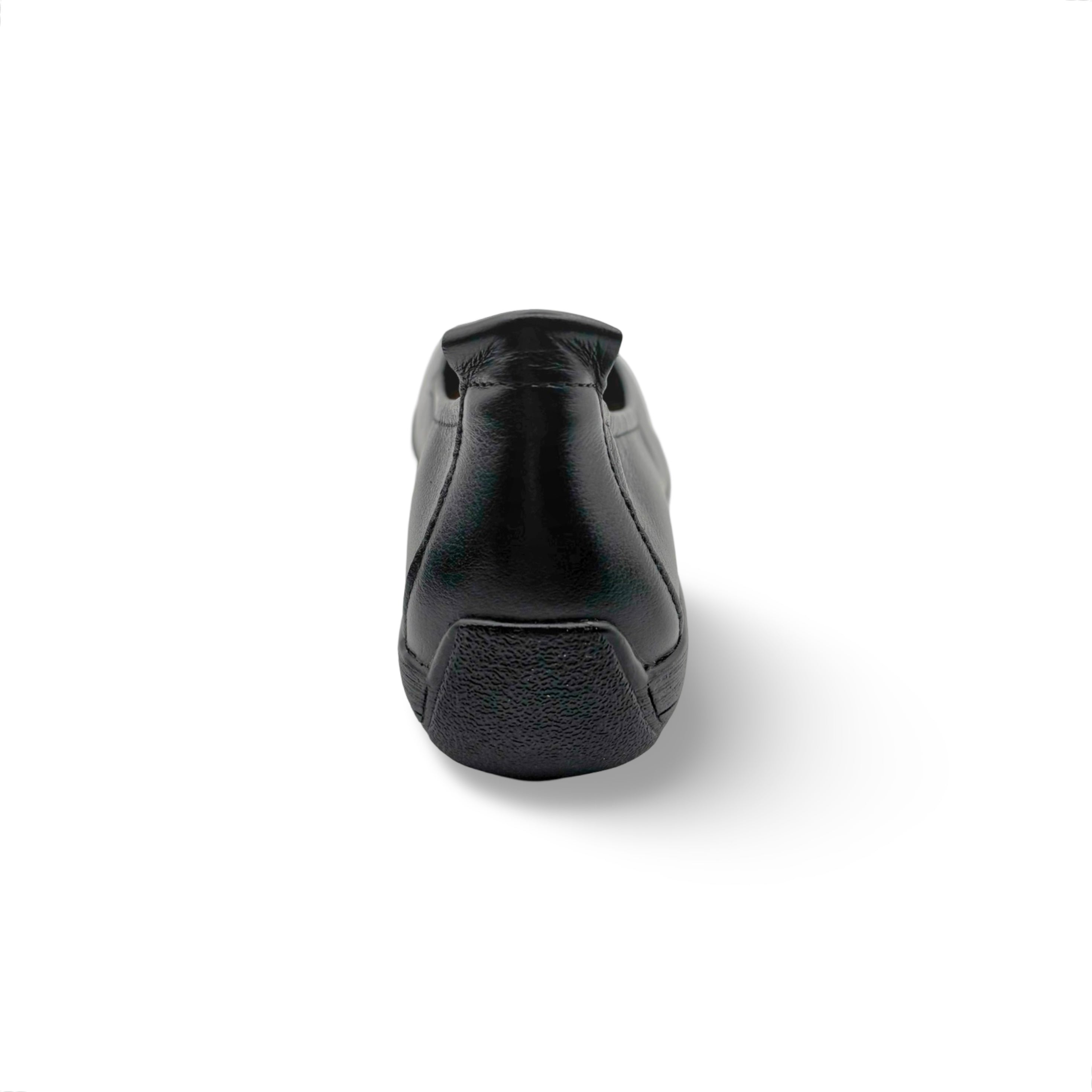 Fenja Women's Black Leather Flat Shoes - Comfortable & Stylish Ballet Flats for Work, Casual Wear & Everyday Use