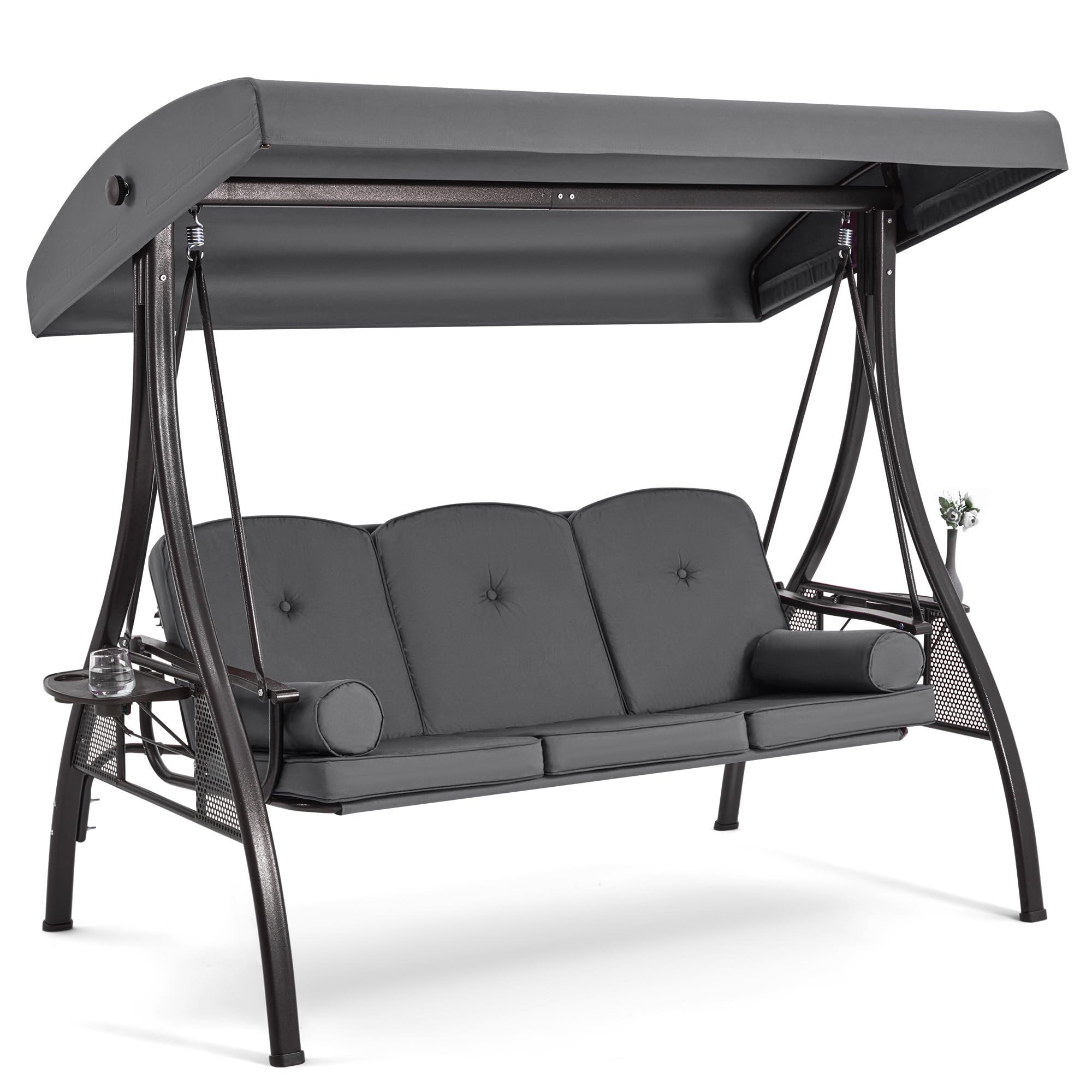 HOMREST 3-Person Outdoor Porch Swing with 1.5