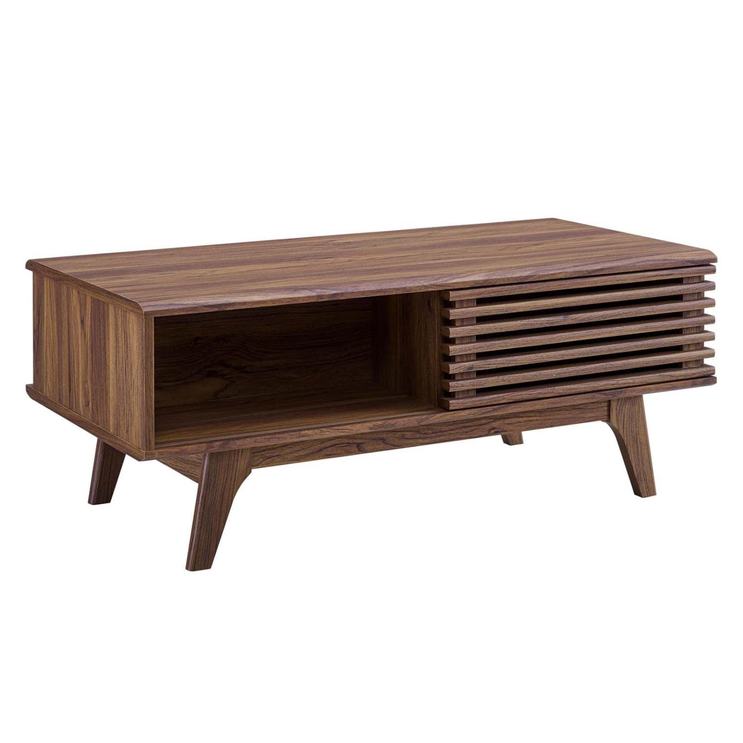 Modway EEI-4724-WAL Walnut Coffee Table - Modern Wooden Living Room Furniture for Small Spaces, Home Decor & Office Use