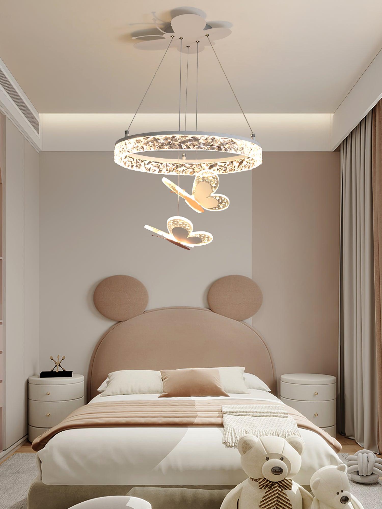 Cartoon Butterfly Acrylic Pendant Light - Whimsical Kids Room Decor, Nursery Lighting, Bedroom Ceiling Lamp for Girls & Boys - Perfect for Children's Bedrooms, Playrooms & Birthday Party Decorations