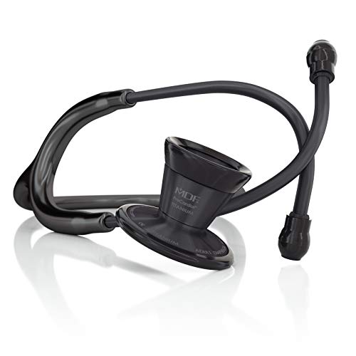 MDF ProCardial Cardiology Stethoscope - Lightweight Titanium Dual Head Stethoscope for Adults with Black Tube & Chestpiece | Ideal for Doctors, Nurses, Medical Students & Healthcare Professionals