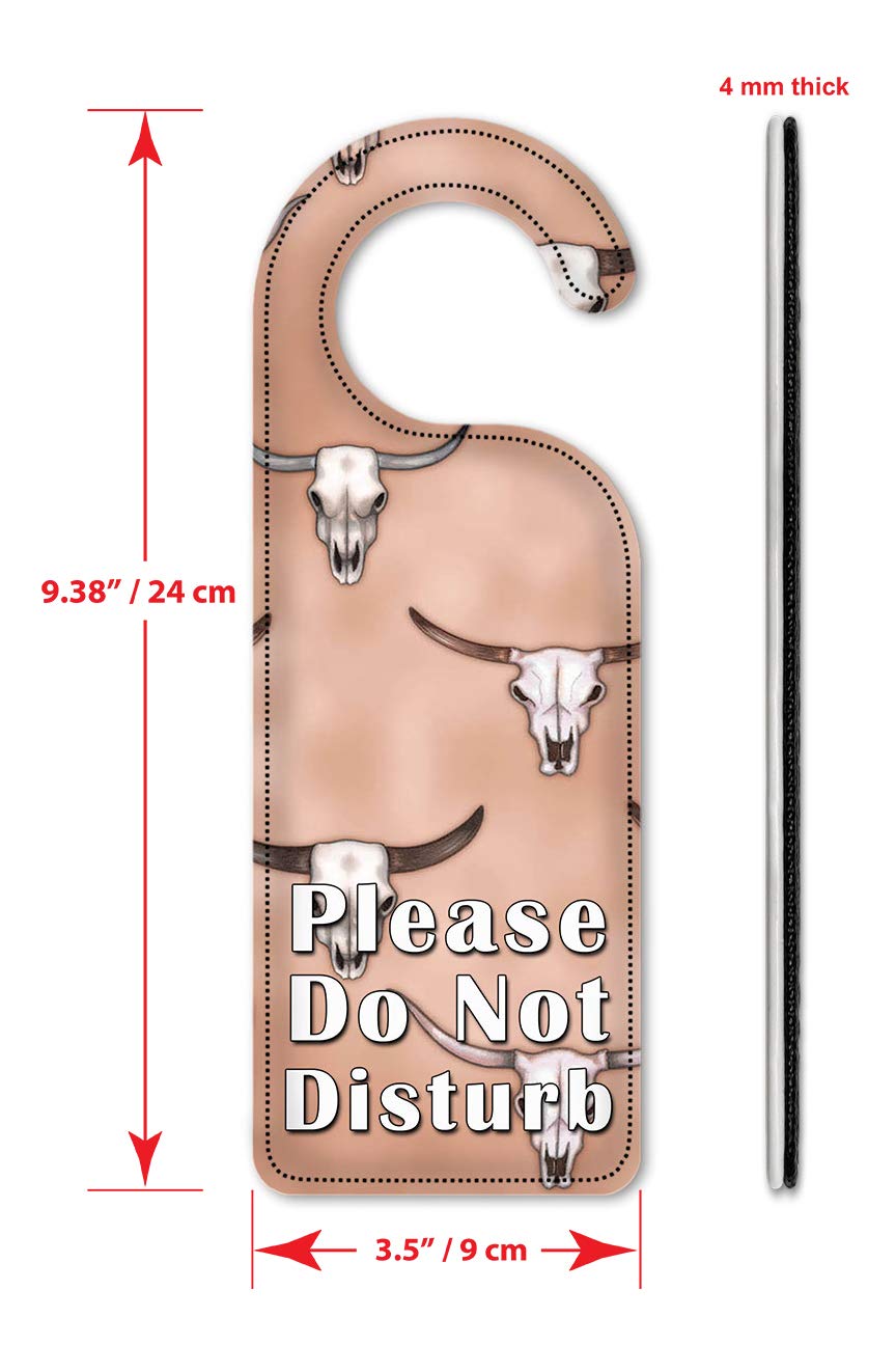 Texas Longhorns Do Not Disturb Door Hanger Sign - Art Plates with Dan Morris Design - Perfect for Hotels, Bedrooms & Privacy Needs