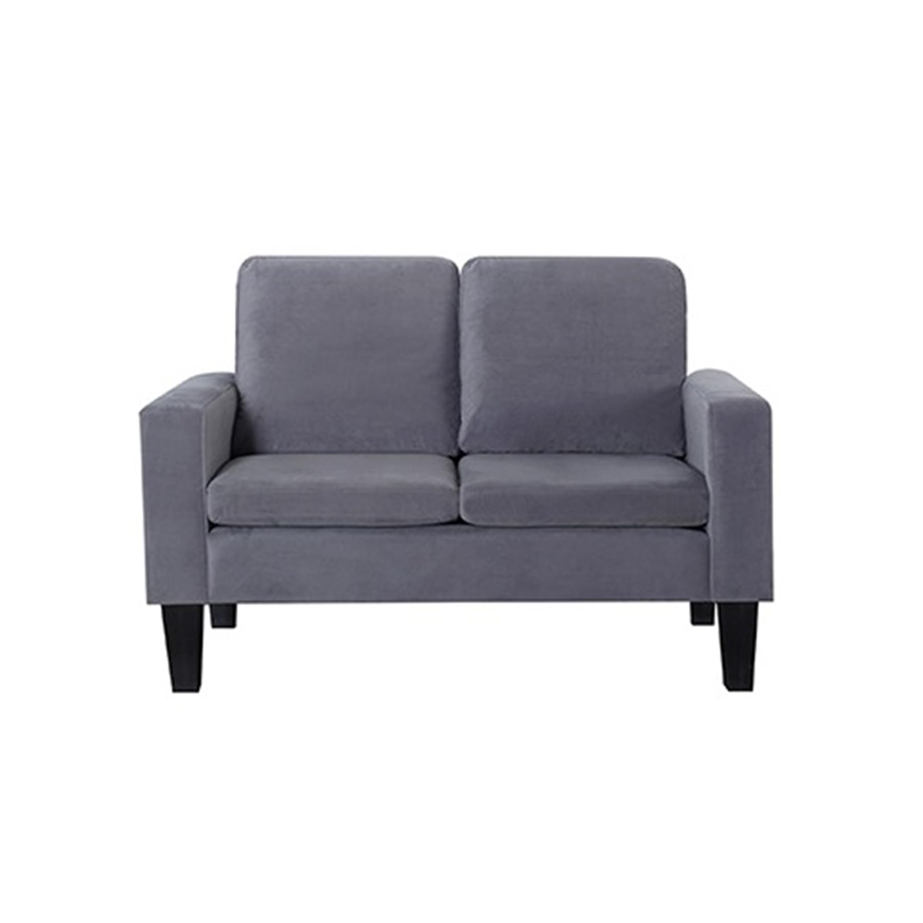 Sarah Microfiber Loveseat Sofa - Soft Gray Small Couch for Living Room, Apartment & Office | Compact Two-Seater with Comfortable Cushions