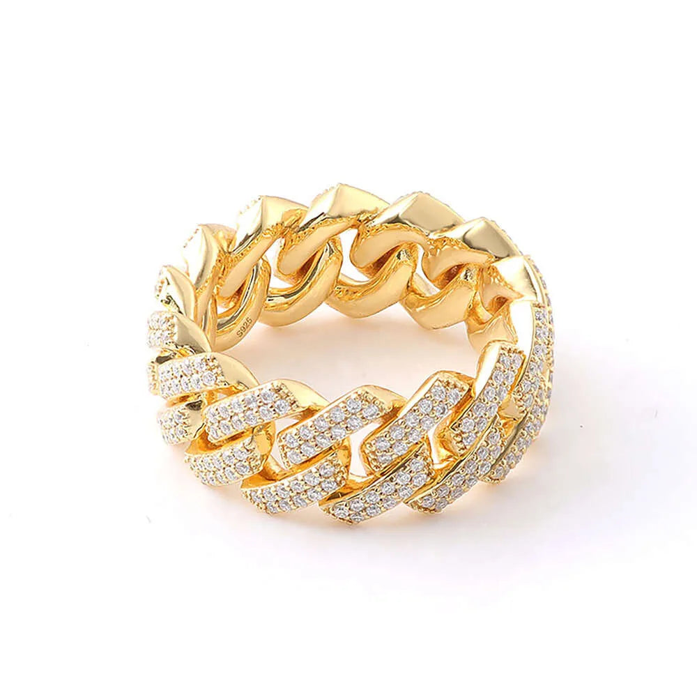 14K Yellow Gold Moissanite Ring with VVS Diamonds - Elegant Wedding, Engagement, Anniversary Jewelry Gift for Her
