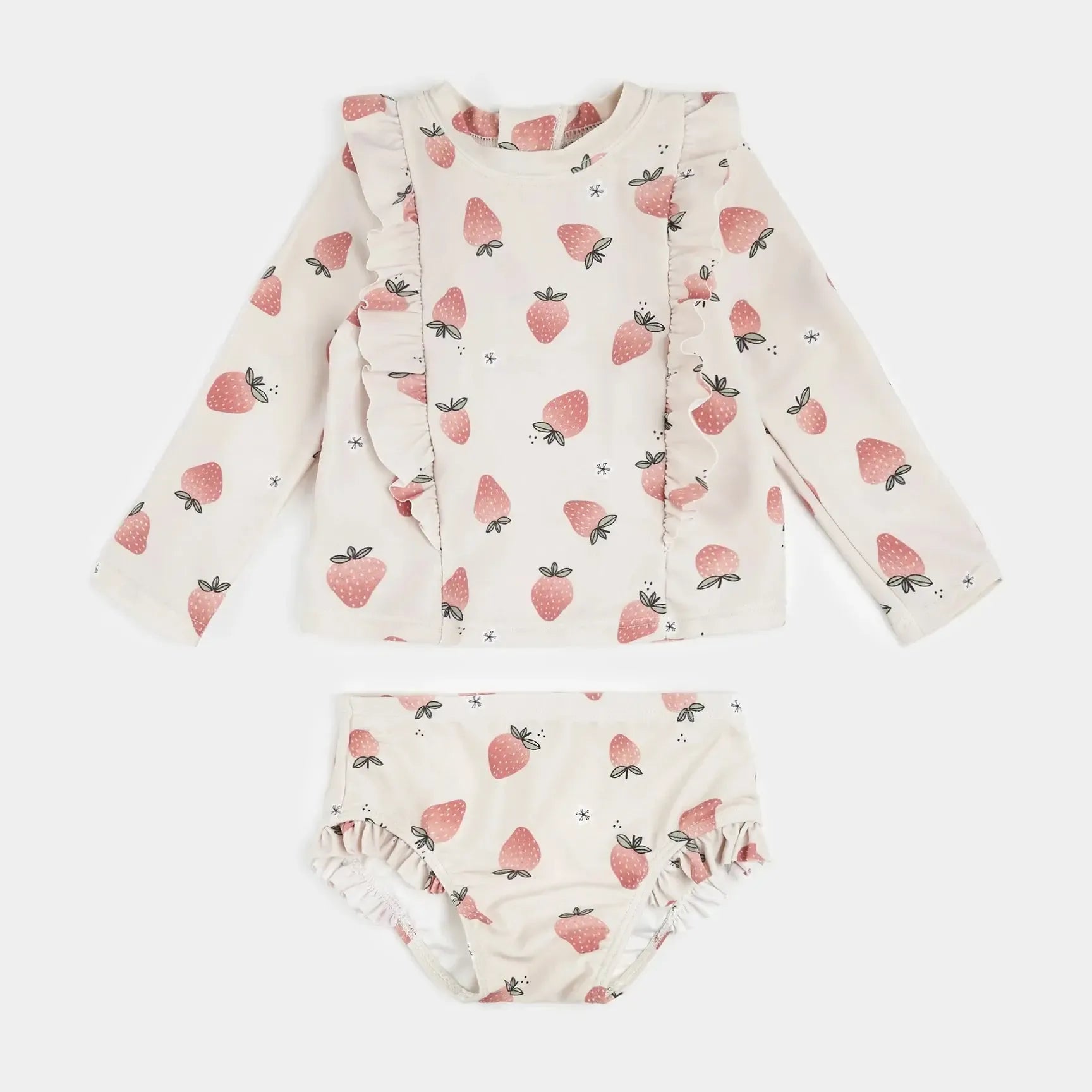 Petit Lem Baby Rash Guard + Swim Bottom Set - Berry Pink Sun Protection Outfit for Beach & Pool Play